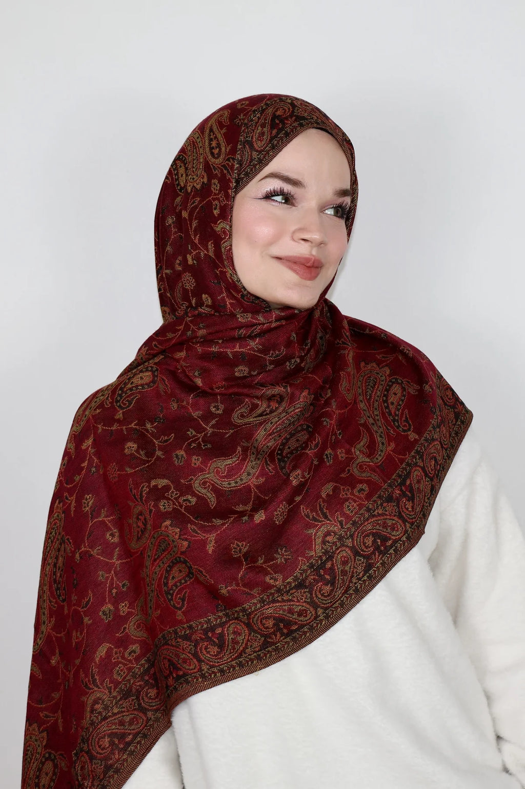 Luxury pashmina shawl - Maroon