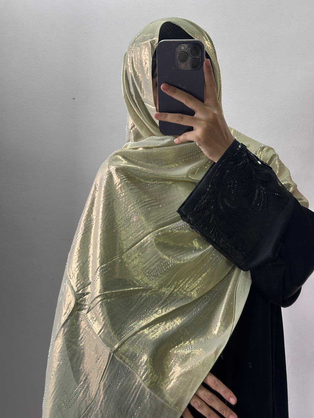 Georgette shimmer stone hijab