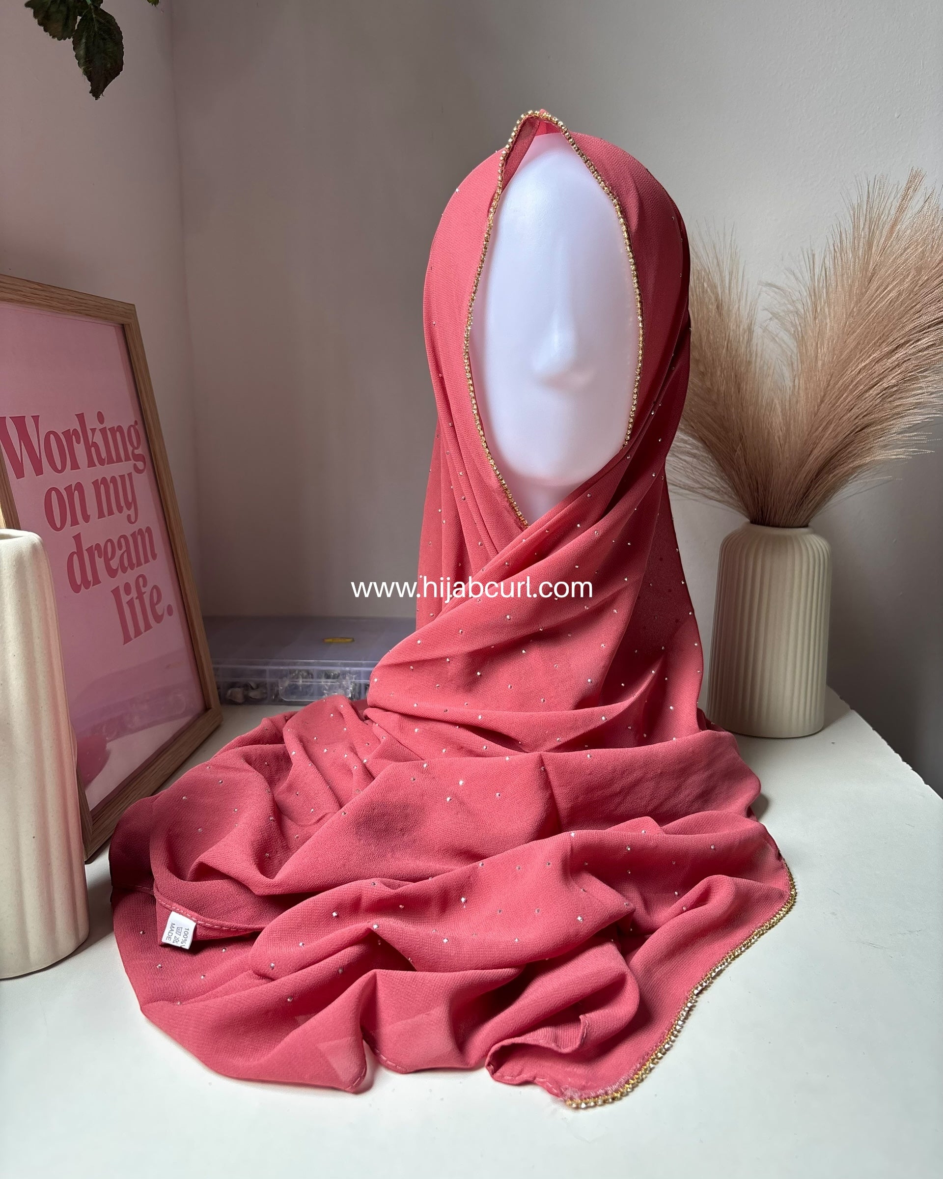 Rhinestone Chiffon Hijab