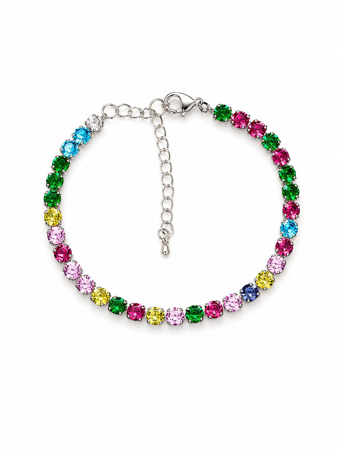Multi colour tennis bracelet