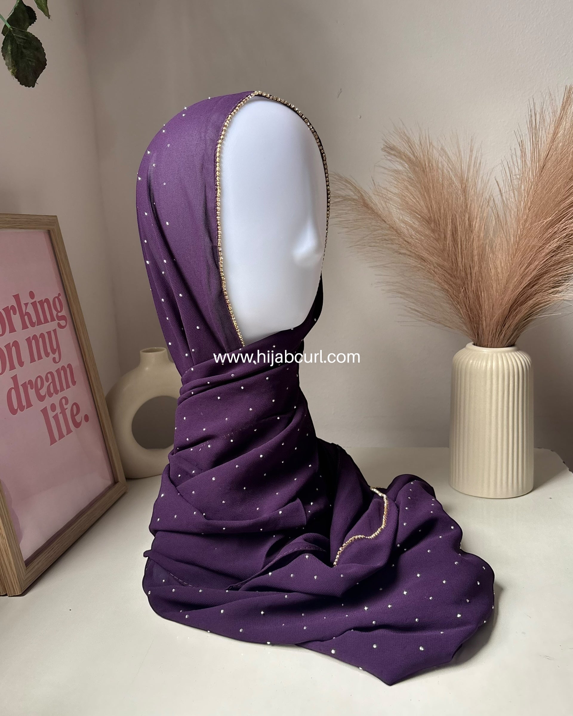 Rhinestone Chiffon Hijab