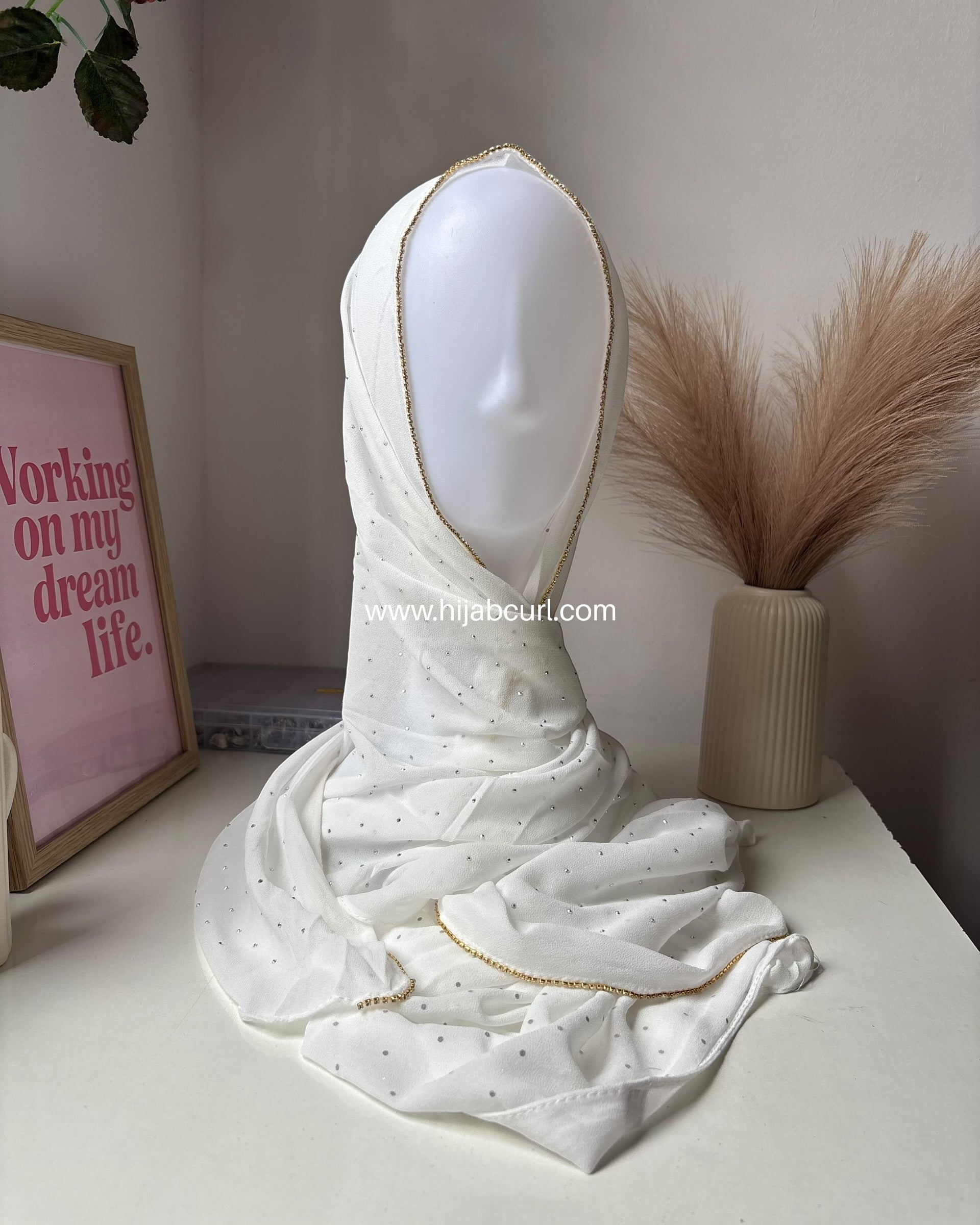 Rhinestone Chiffon Hijab