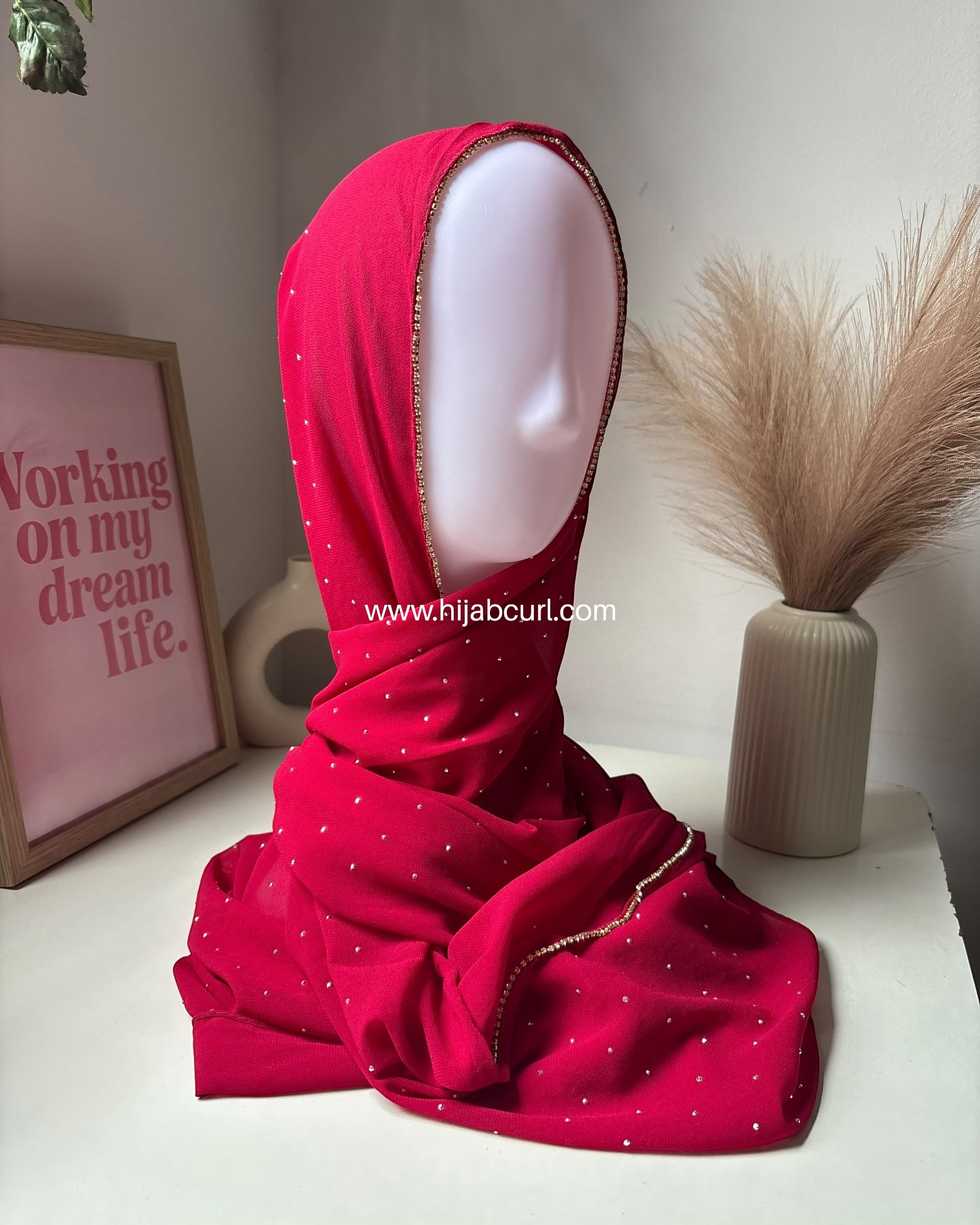 Rhinestone Chiffon Hijab