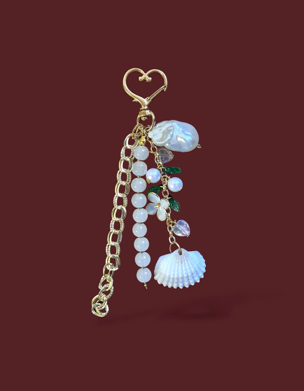 Shell keychain/bag charm