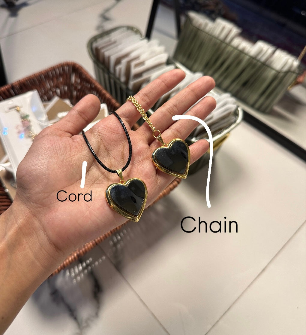 Mirror openable heart necklace