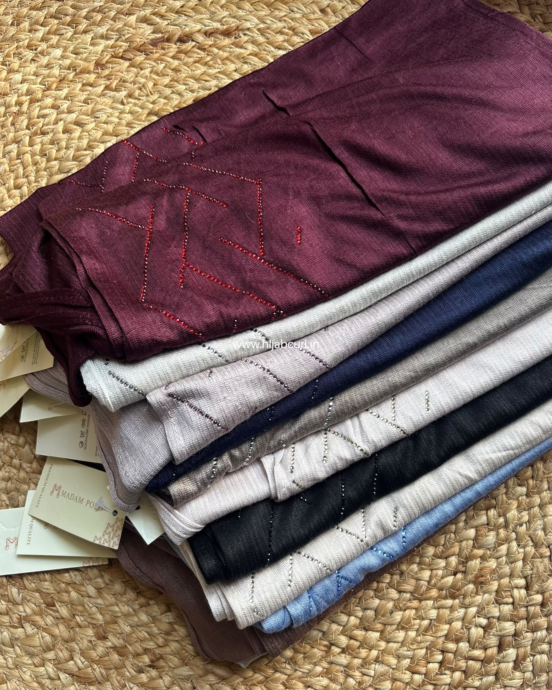 Jersey Hijab - Border Stone Work