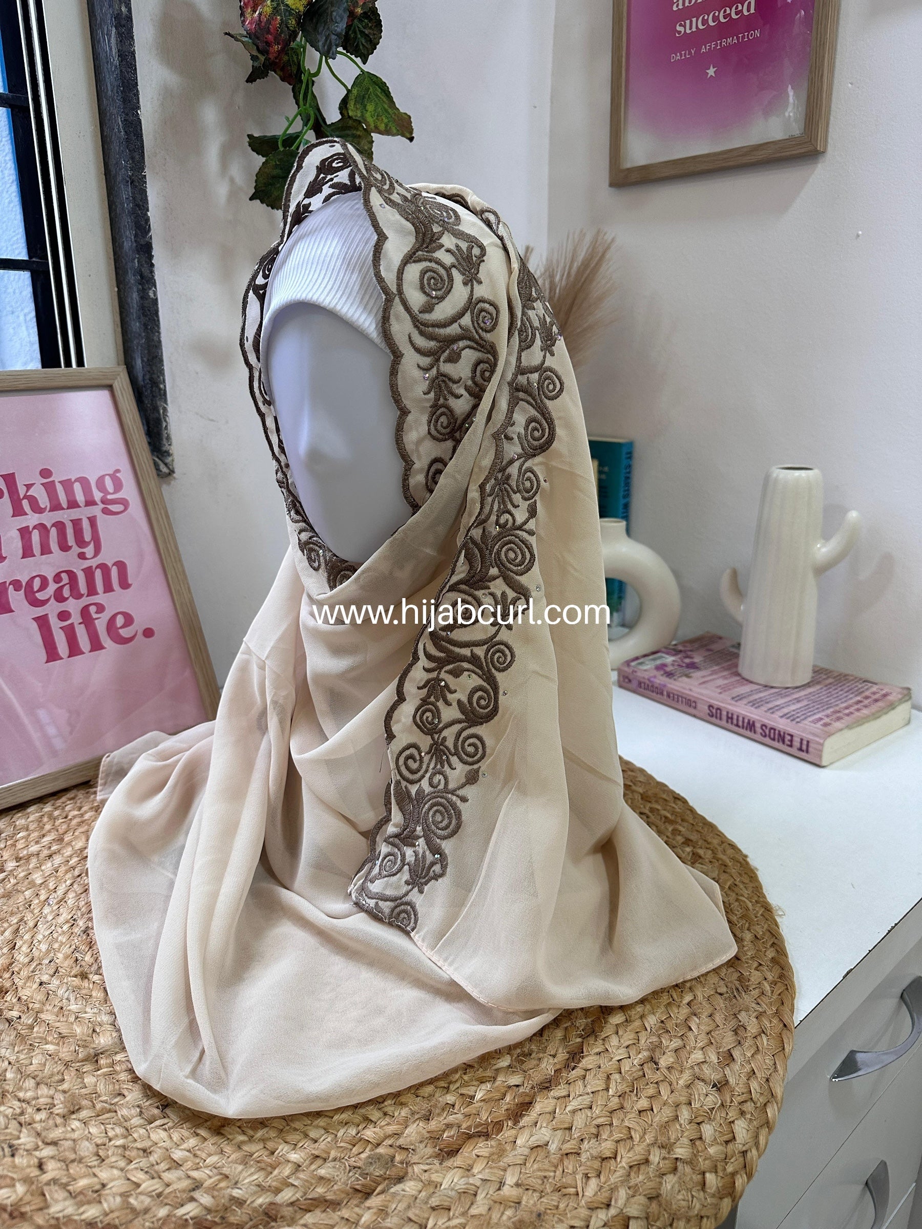 Premium Chiffon Embroidered Hijab