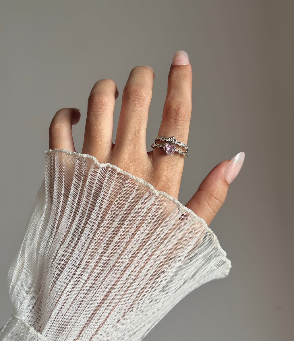 Pink diamond adjustable ring
