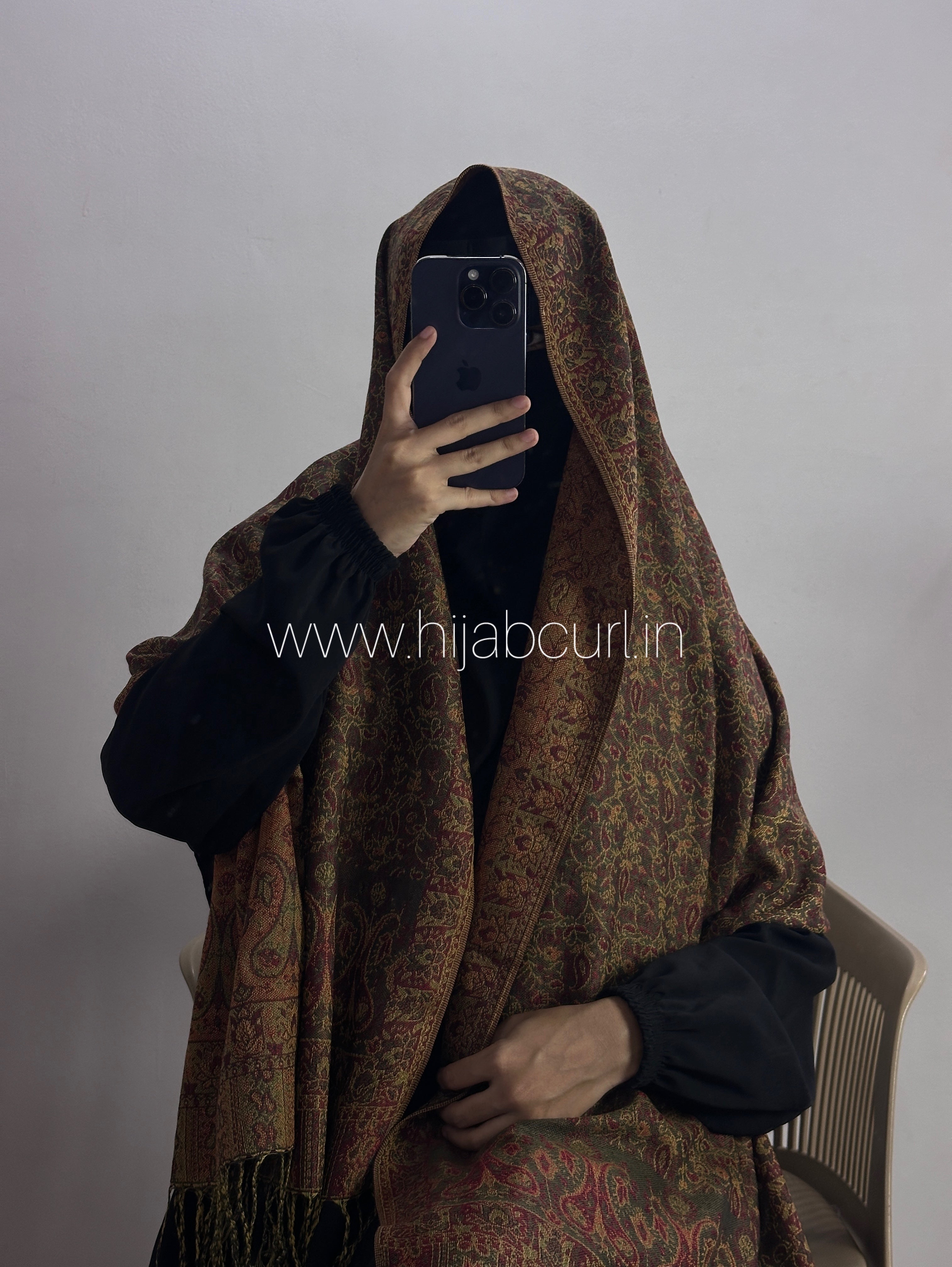 Luxury pashmina shawl - Mehendi