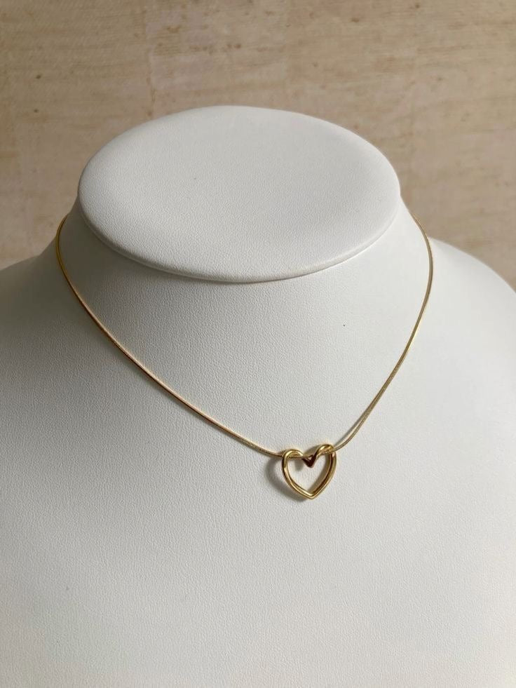 Anti tarnished heart necklace