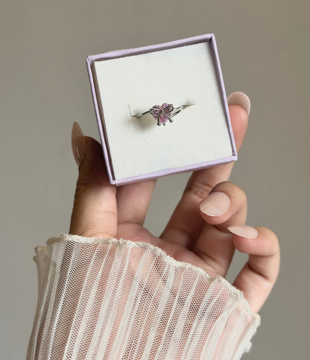 Pink diamond adjustable ring