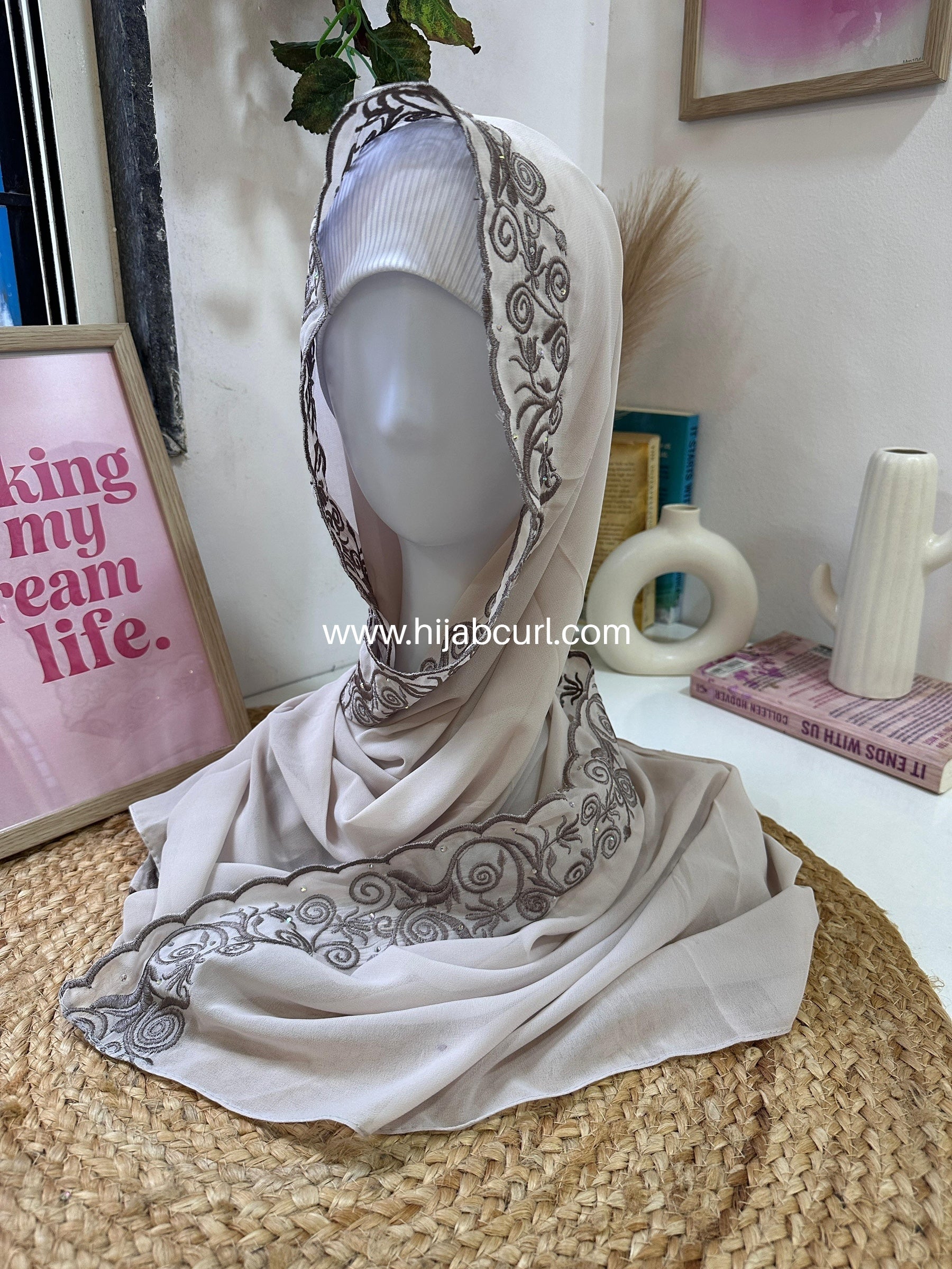 Premium Chiffon Embroidered Hijab