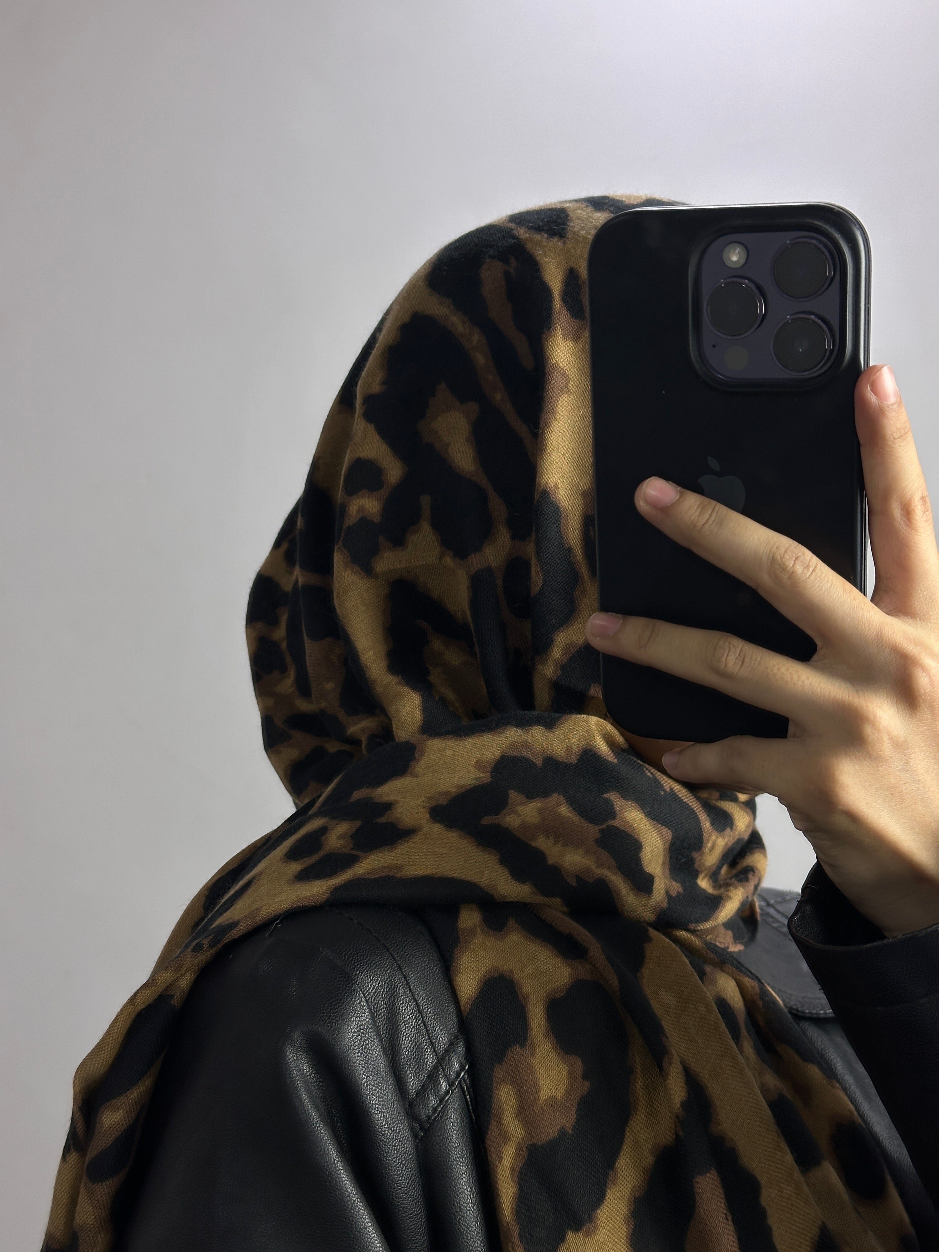 Savannah Modal Leopard Print Hijab - Coffee