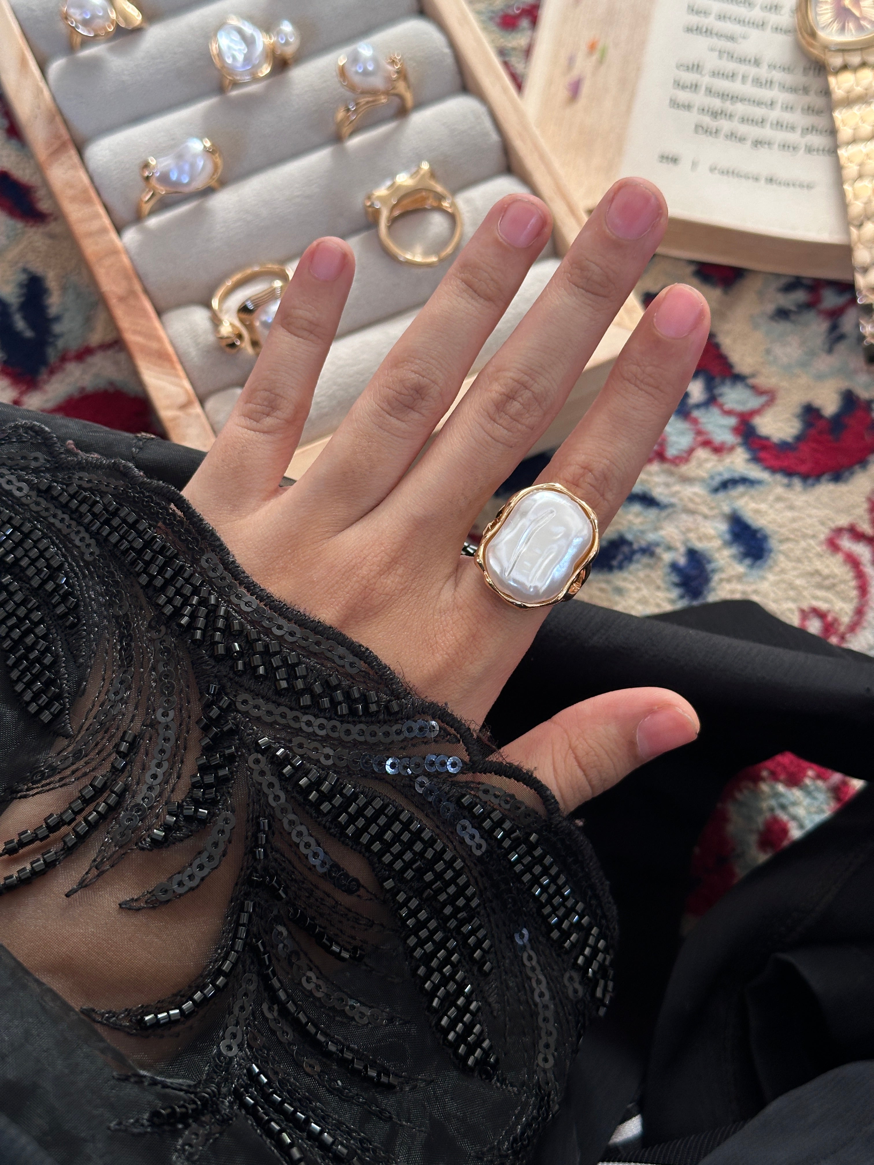 Big pearl ring