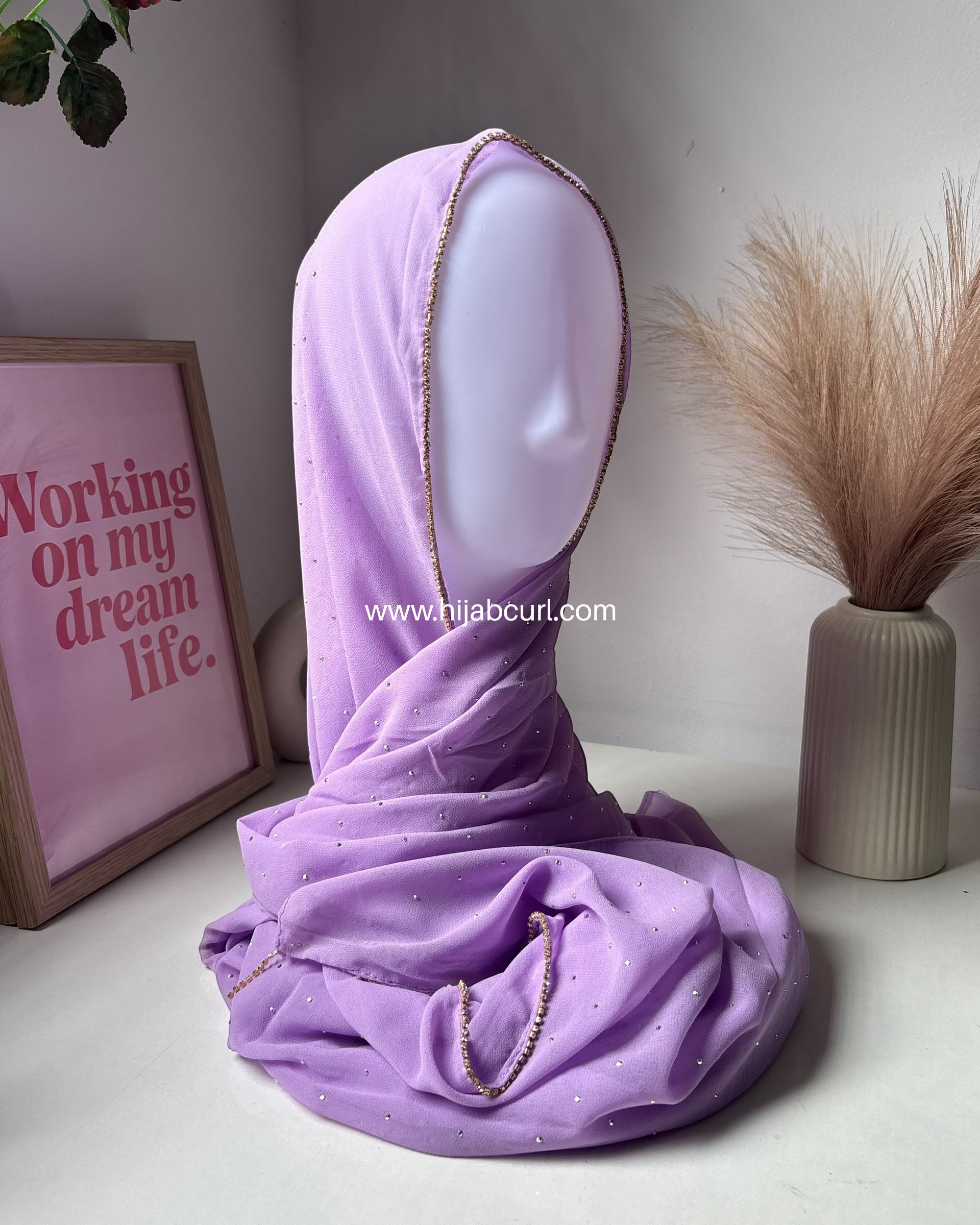 Rhinestone Chiffon Hijab