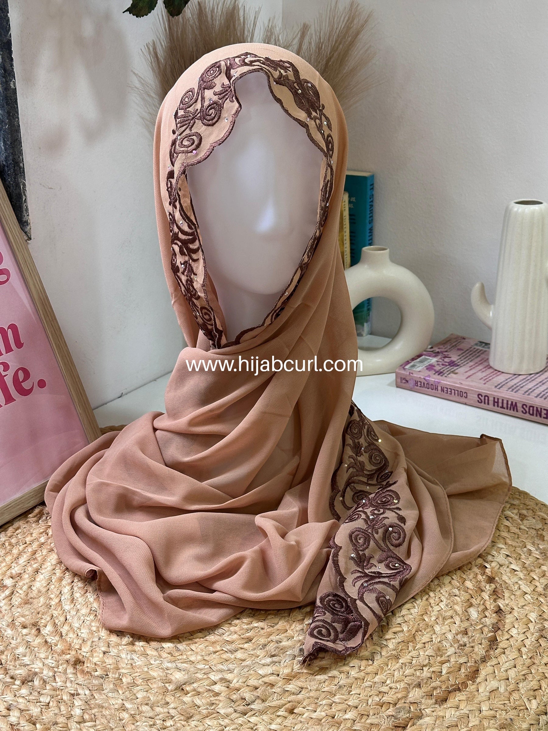 Premium Chiffon Embroidered Hijab