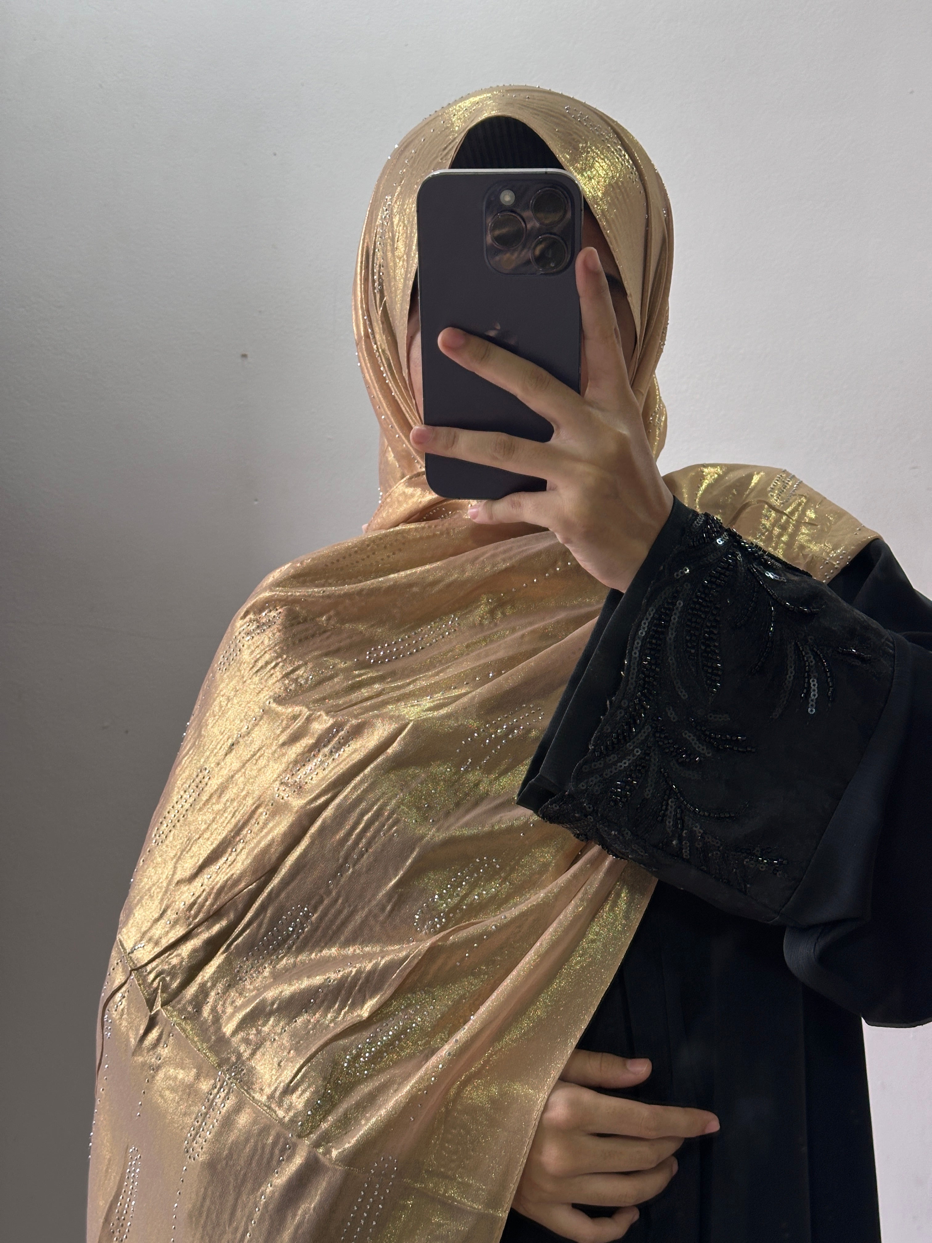 Georgette shimmer stone hijab