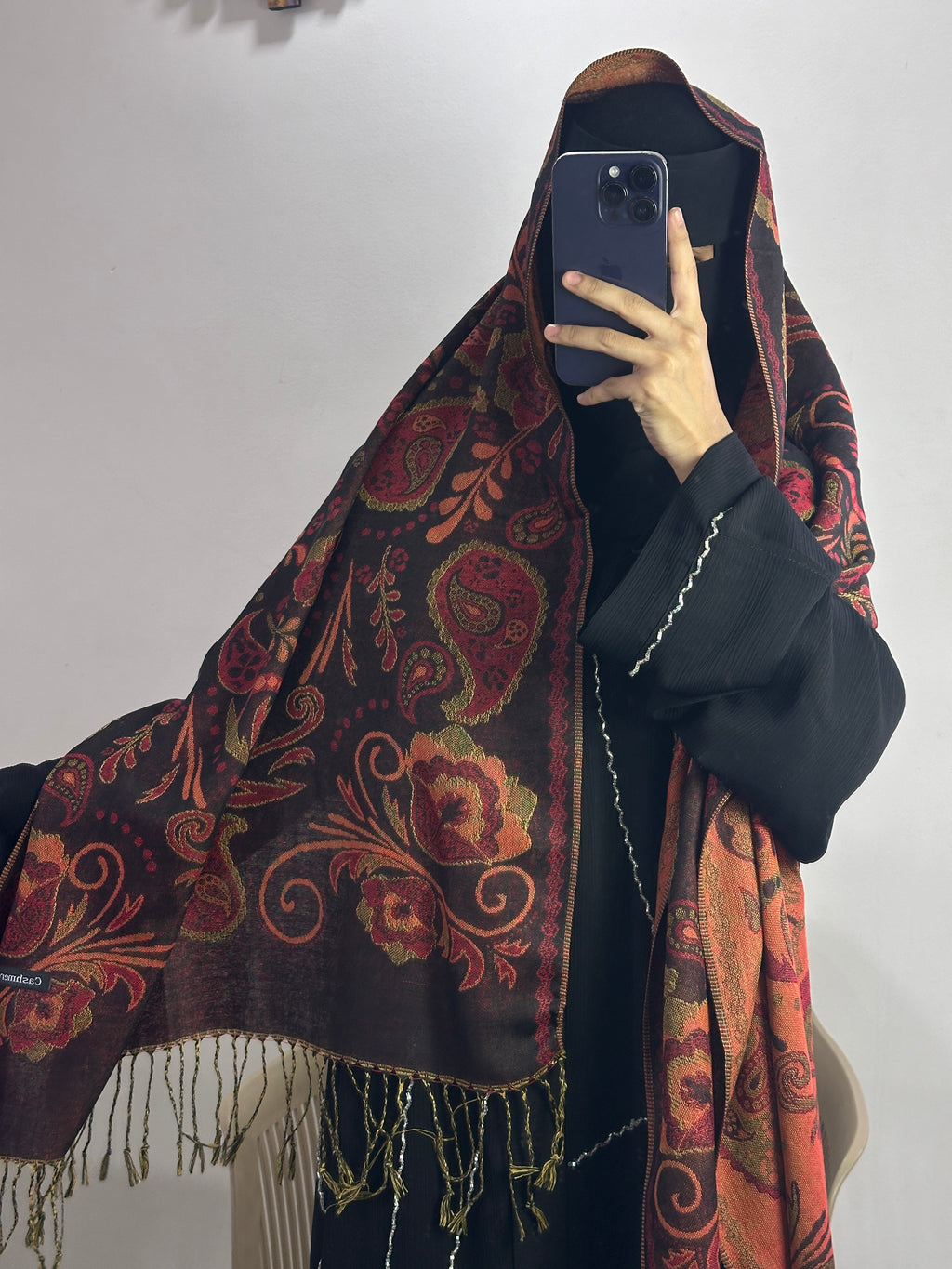Luxury pashmina shawl - Black