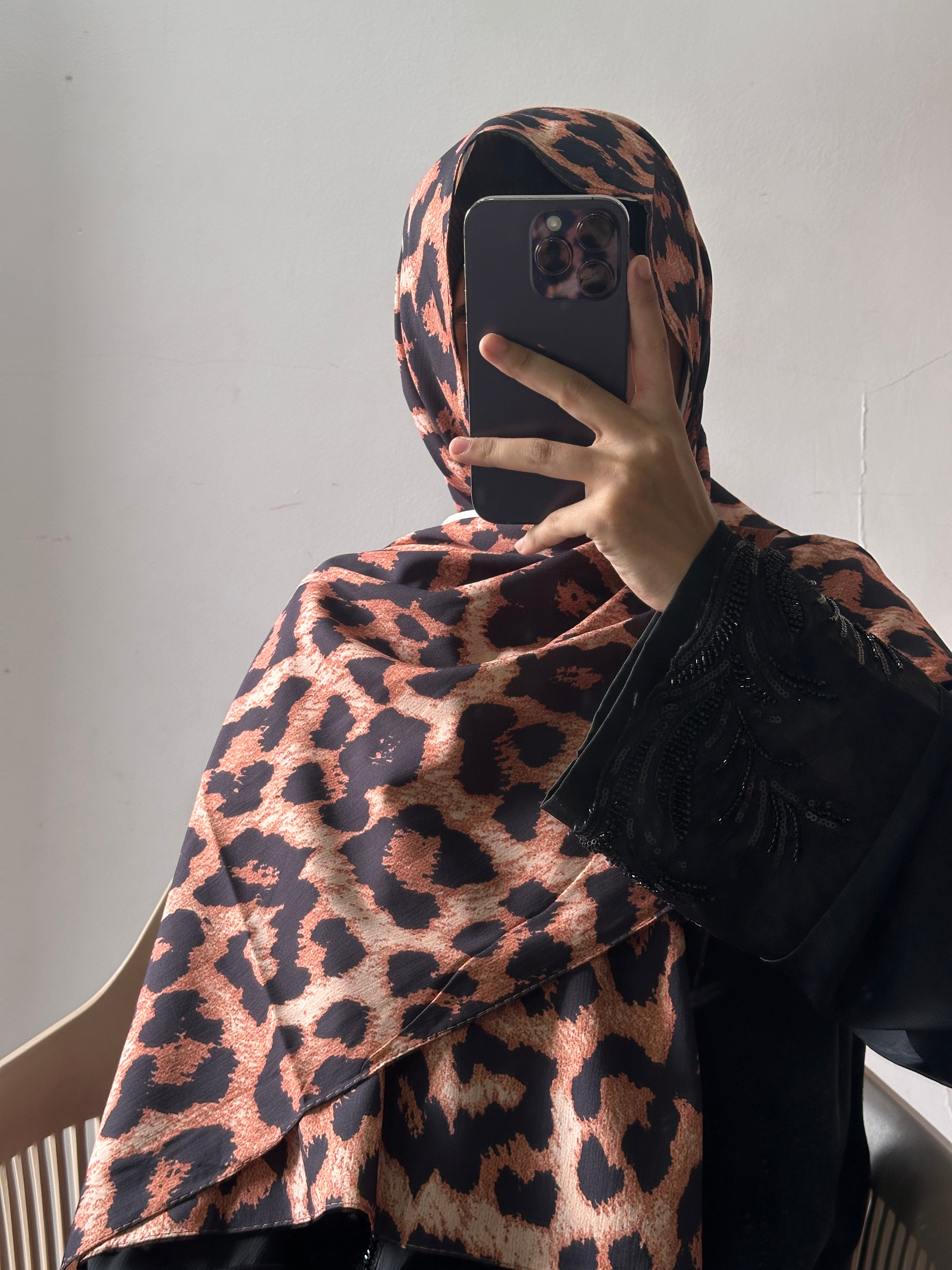 Leopard Printed Istanbul Cotton Hijab
