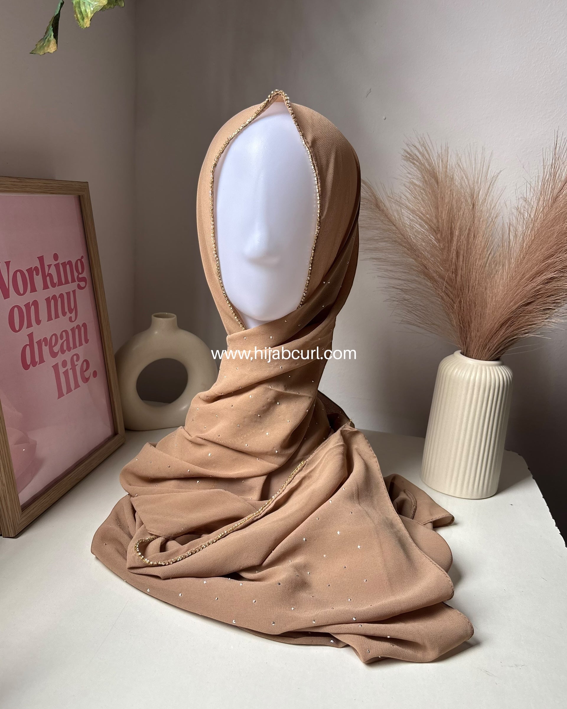 Rhinestone Chiffon Hijab