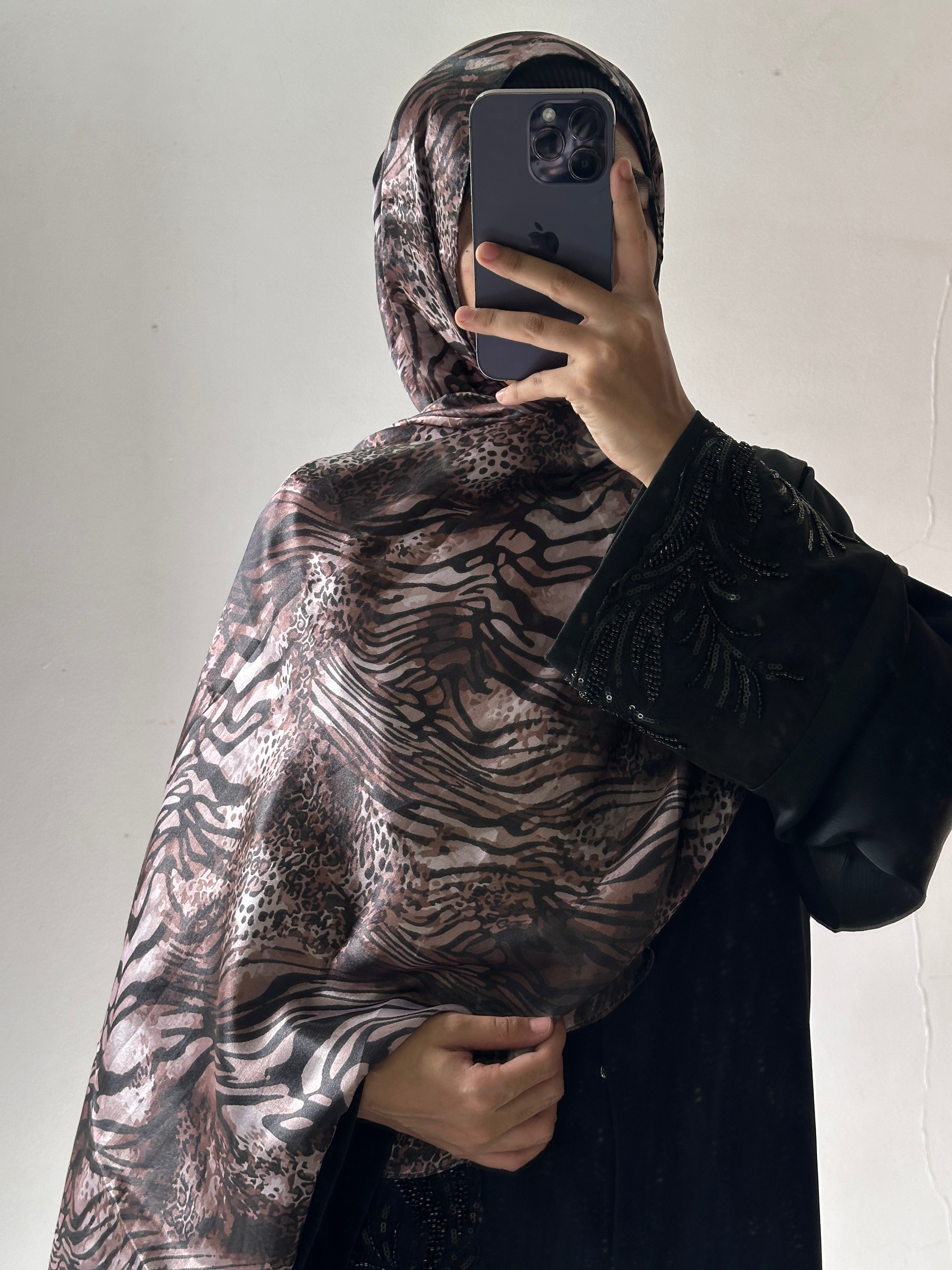 Animal Printed Satin Hijab