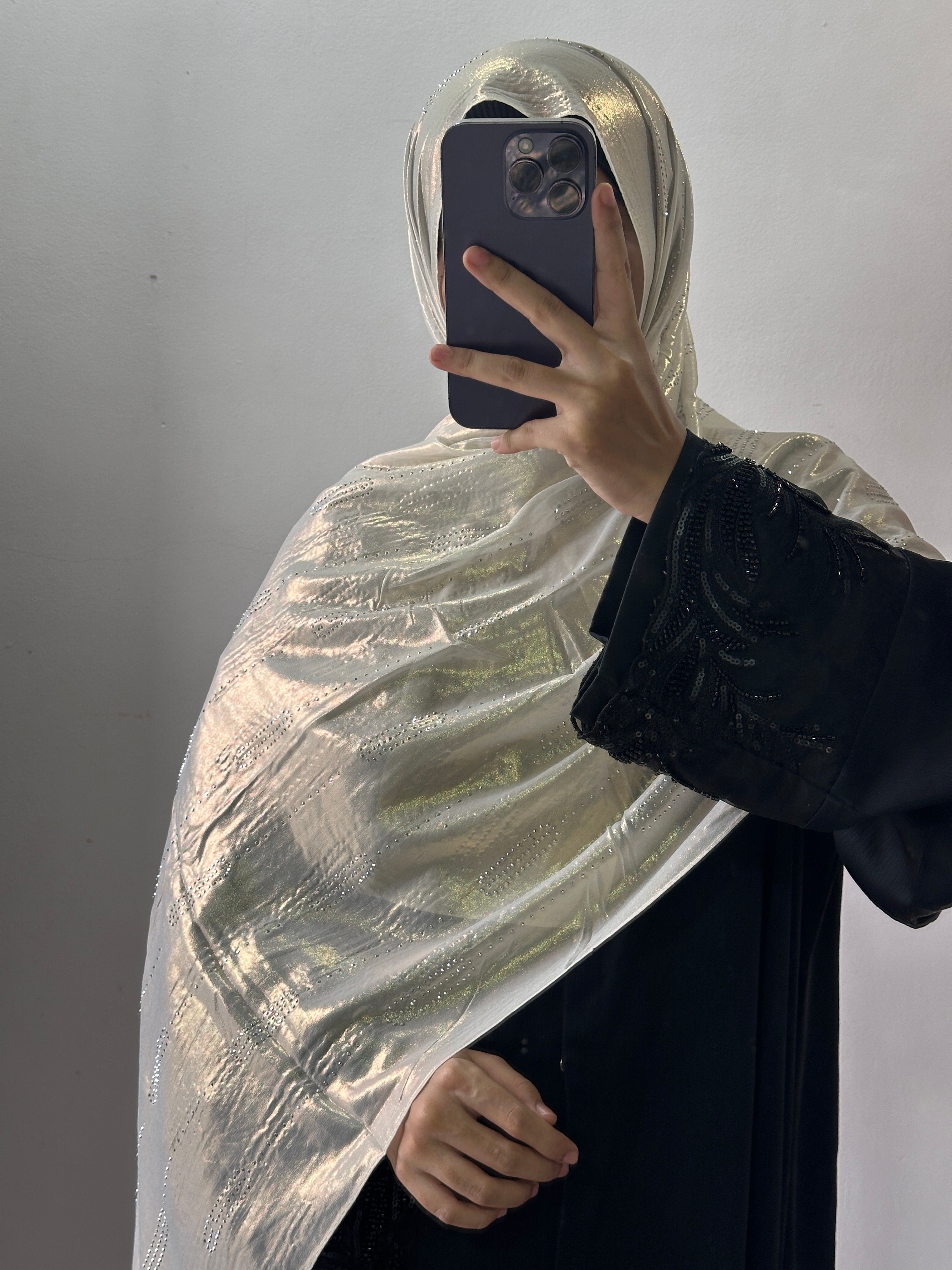 Georgette shimmer stone hijab