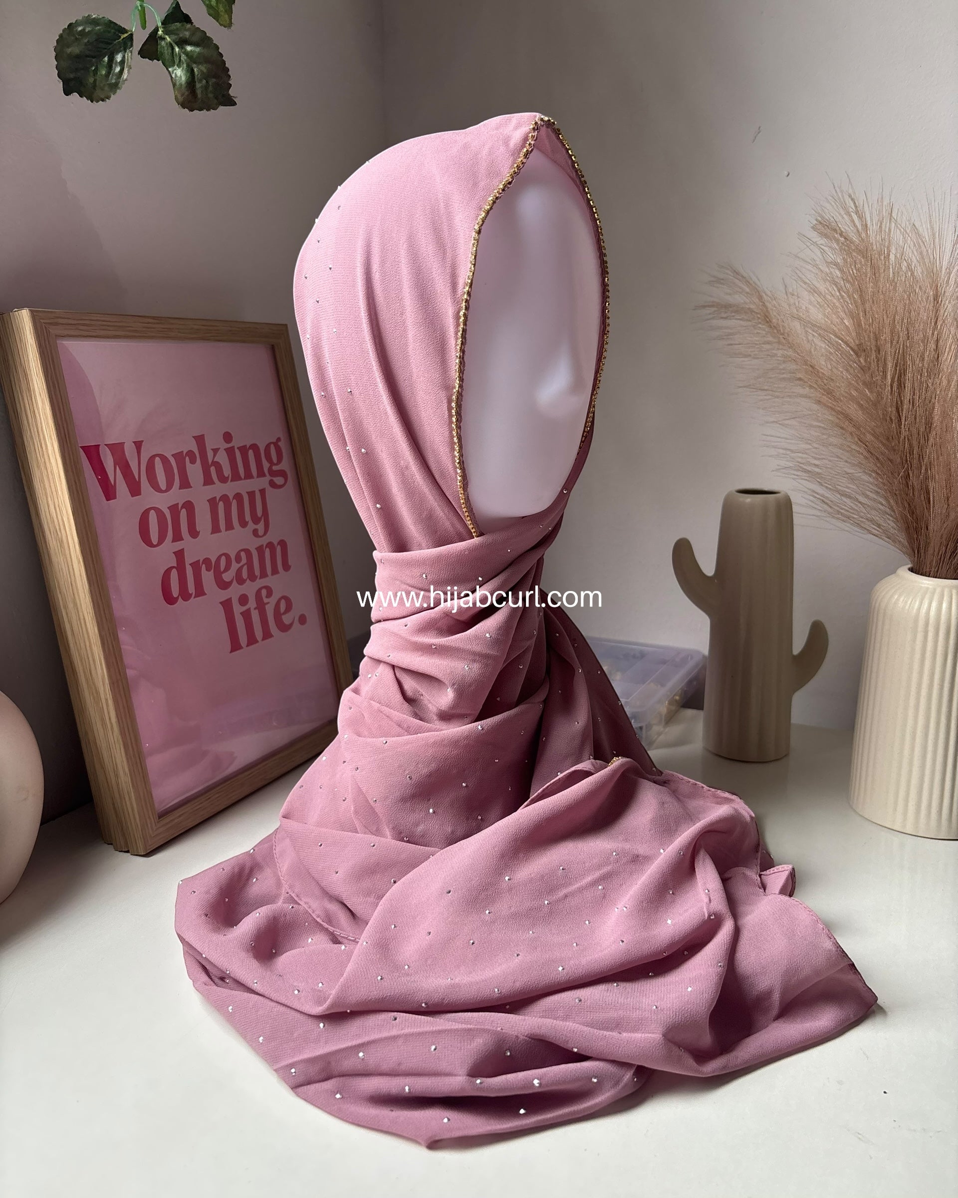 Rhinestone Chiffon Hijab