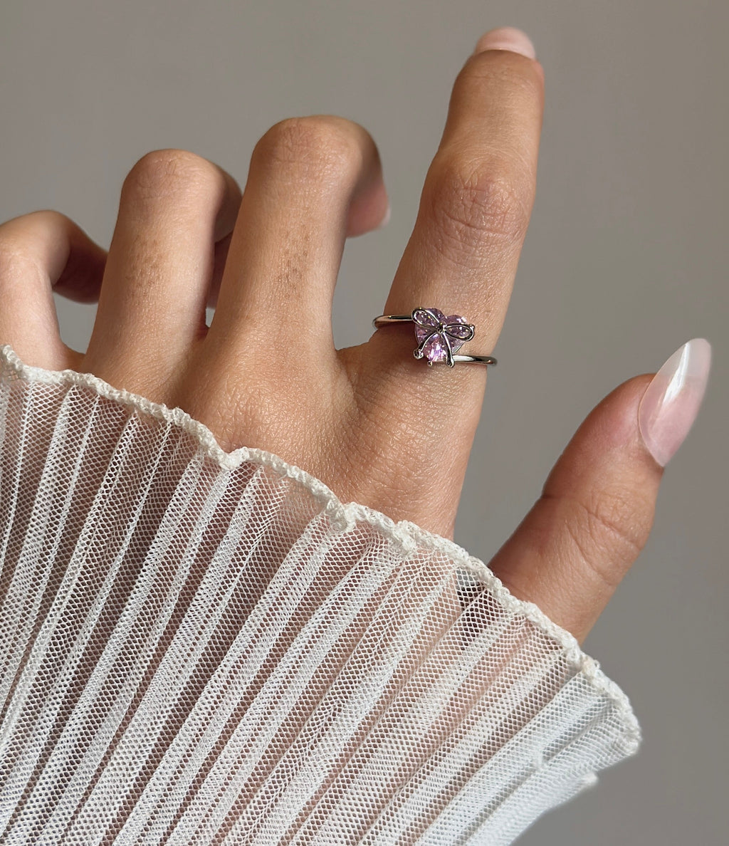 Pink diamond adjustable ring