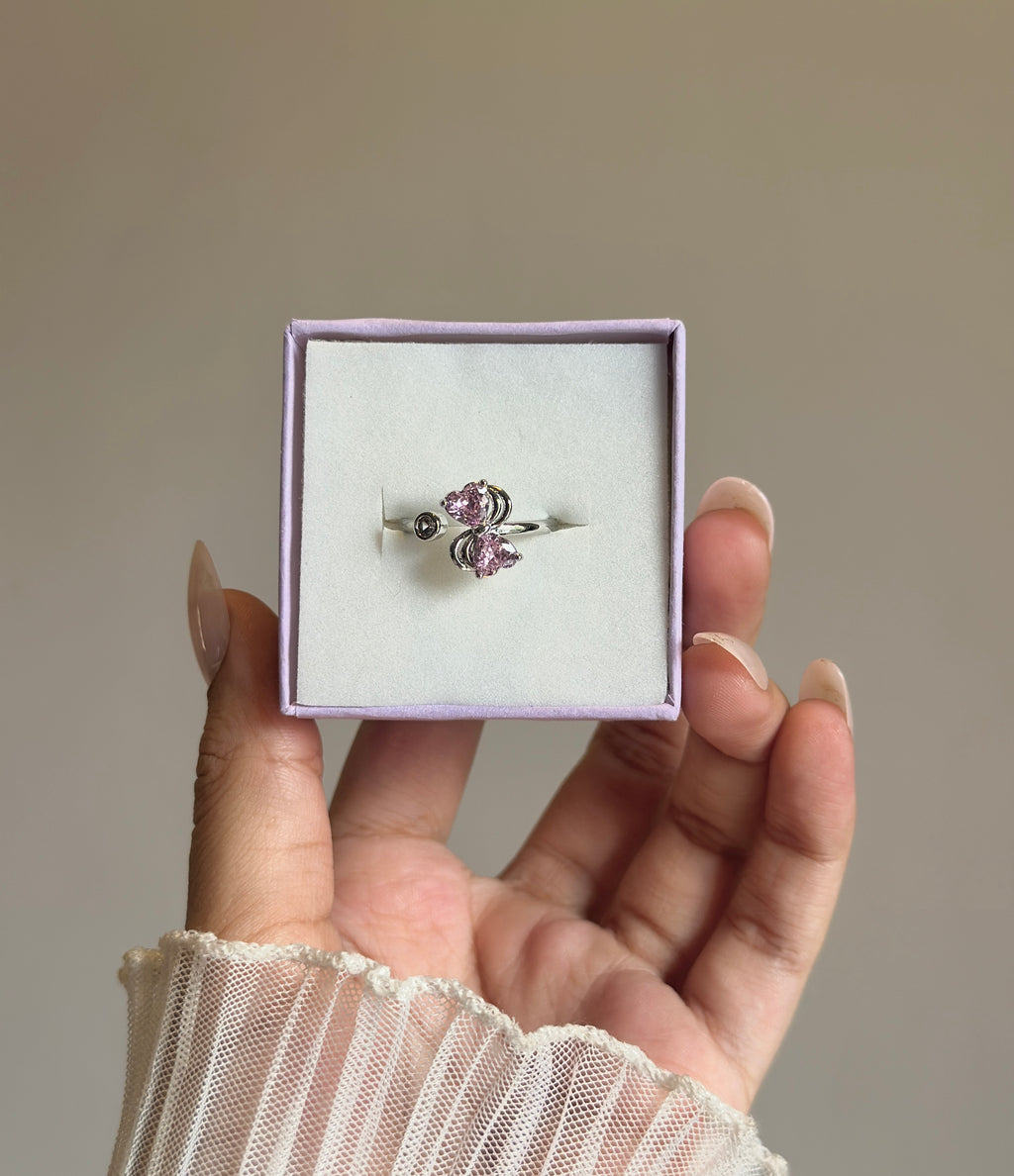 Pink diamond adjustable ring