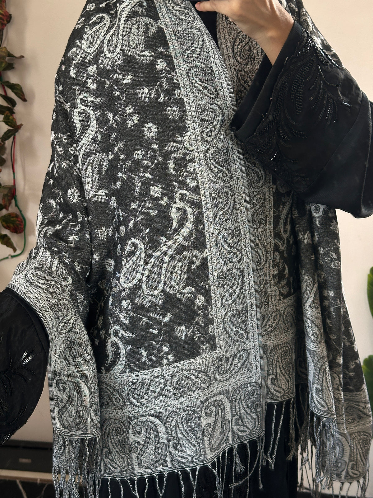 Luxury pashmina shawl - Black