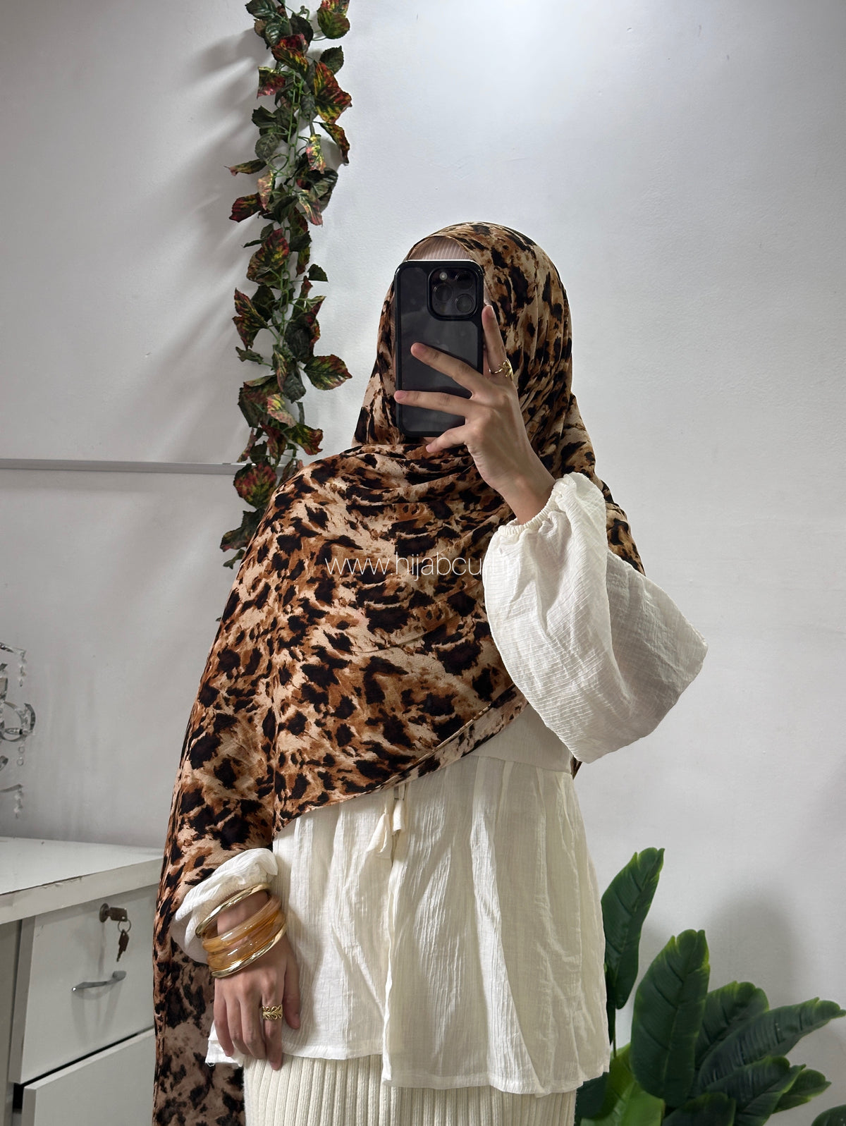 Modal Leopard Print Hijab