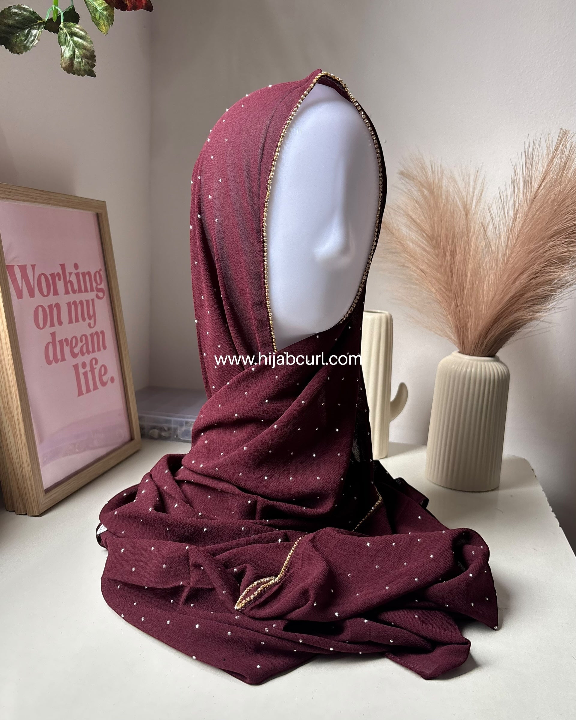 Rhinestone Chiffon Hijab