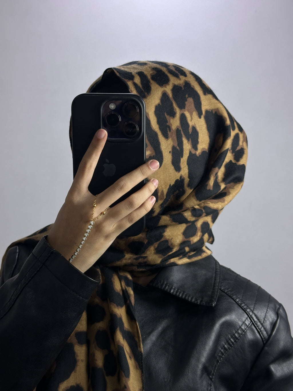 Savannah Modal Leopard Print Hijab - Coffee