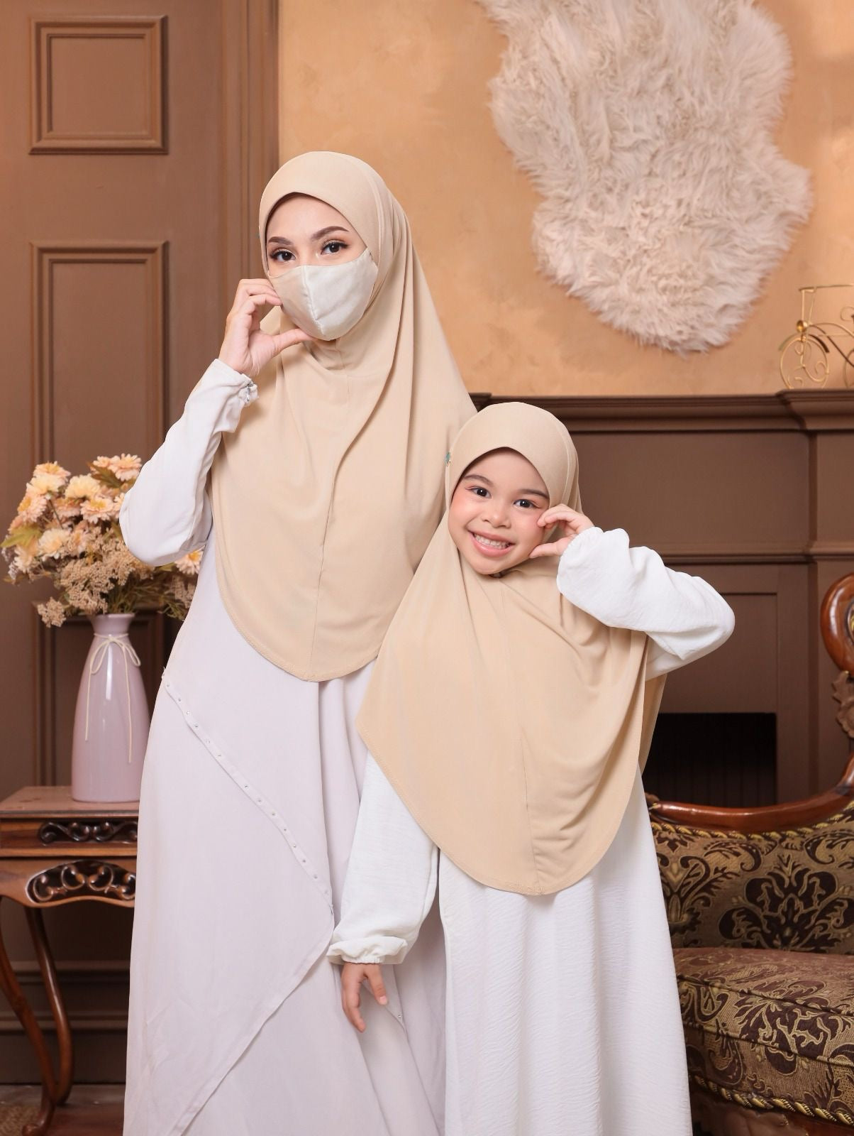 Malaysian Instant Hijab - Ribbed Jersey Fabric