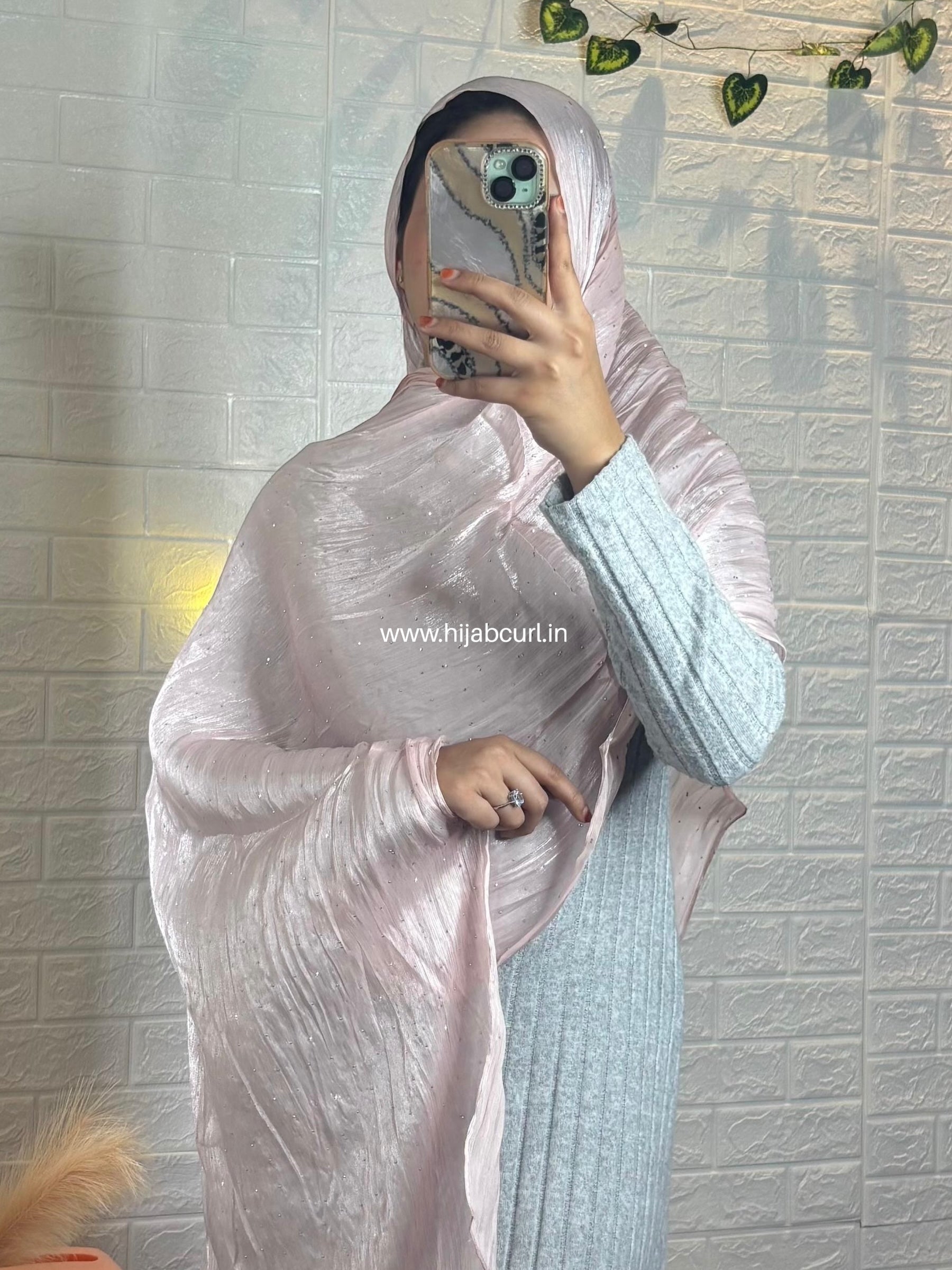 Silk Tissue Organza Stone Work Hijab