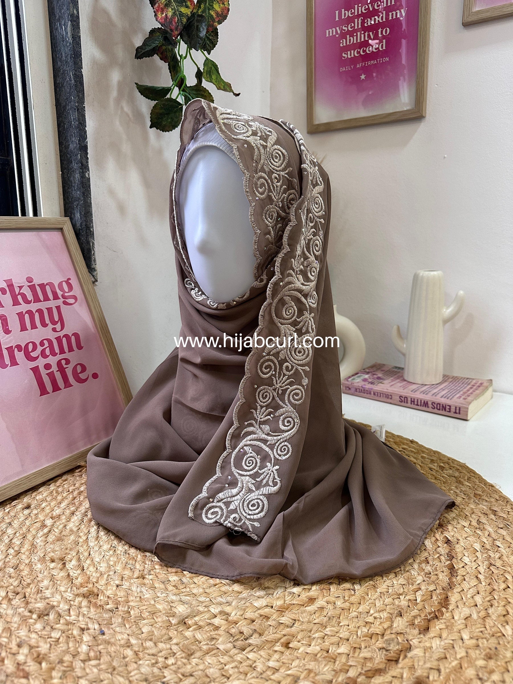 Premium Chiffon Embroidered Hijab
