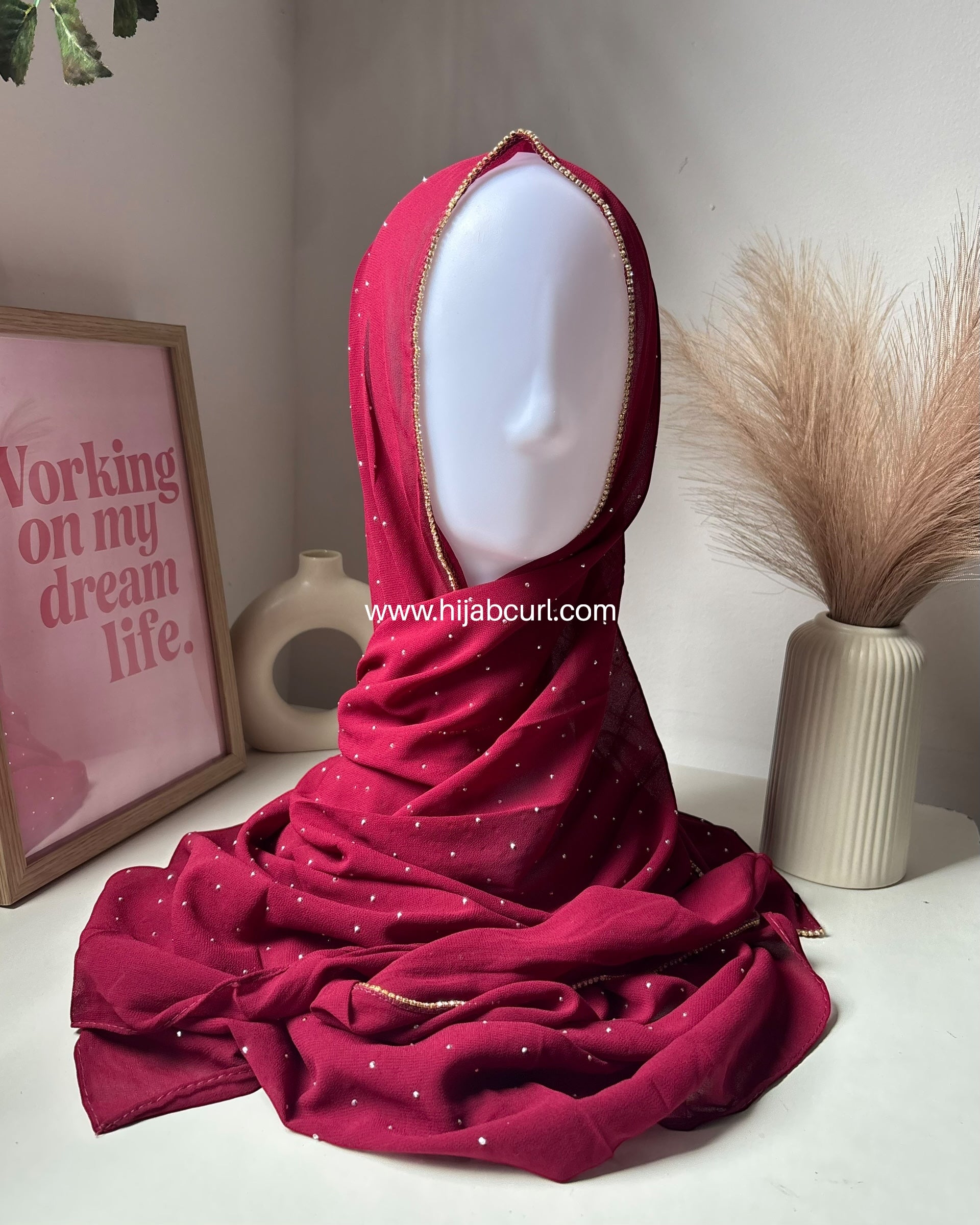 Rhinestone Chiffon Hijab