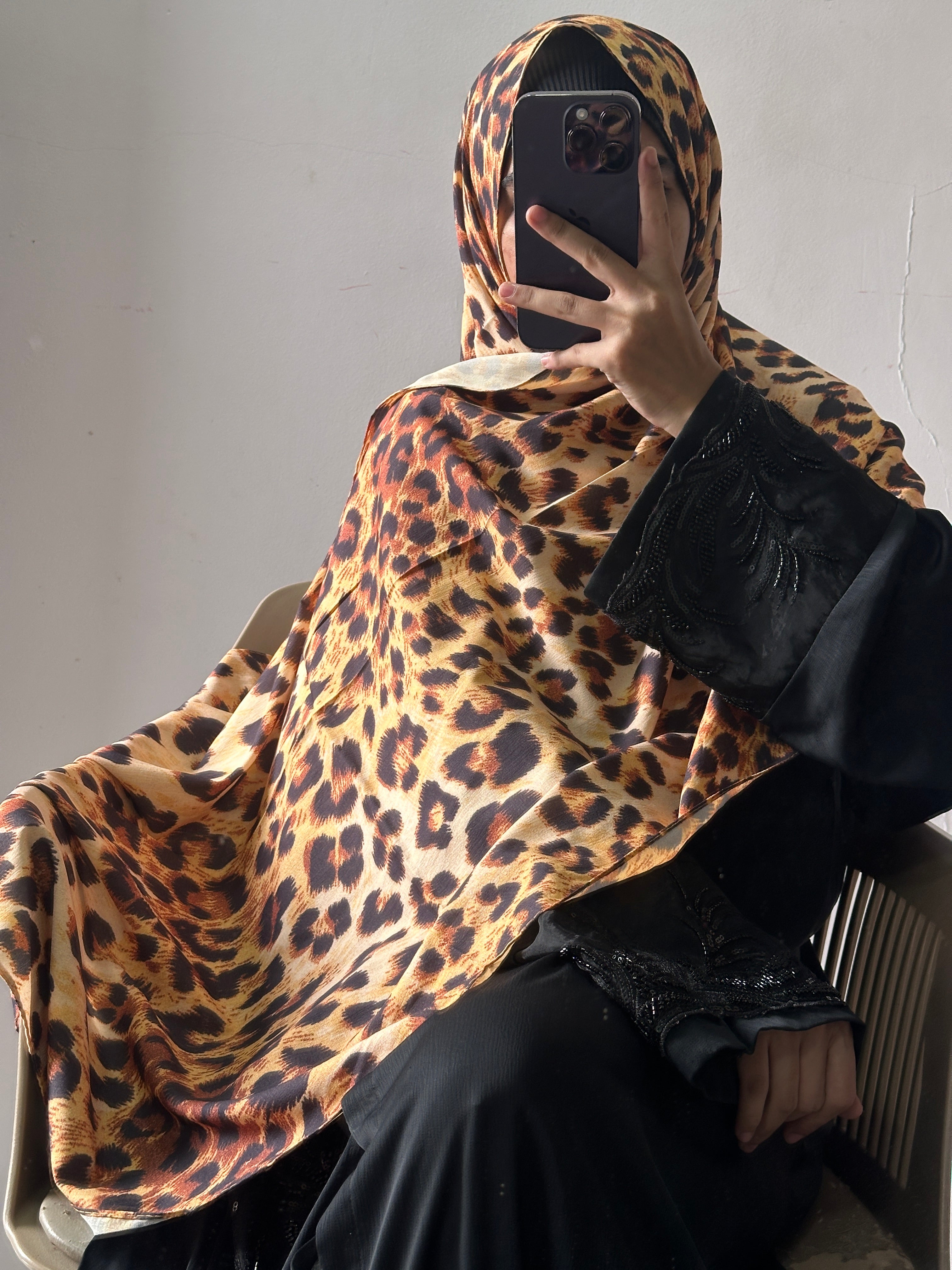 Leopard Printed Istanbul Cotton Hijab