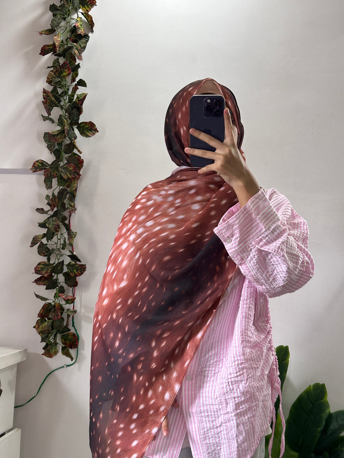 Deer Print Georgette Hijab