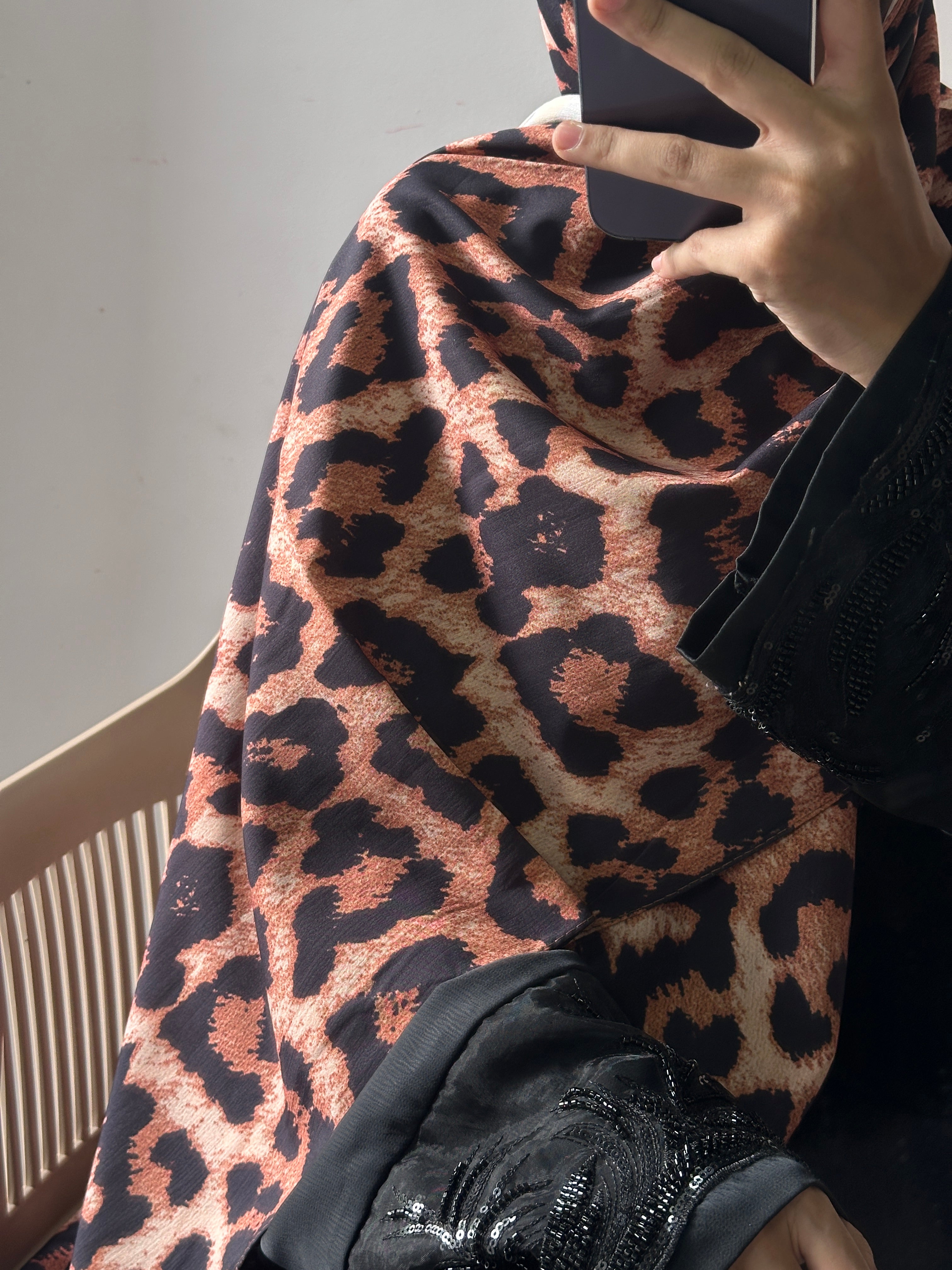 Leopard Printed Istanbul Cotton Hijab