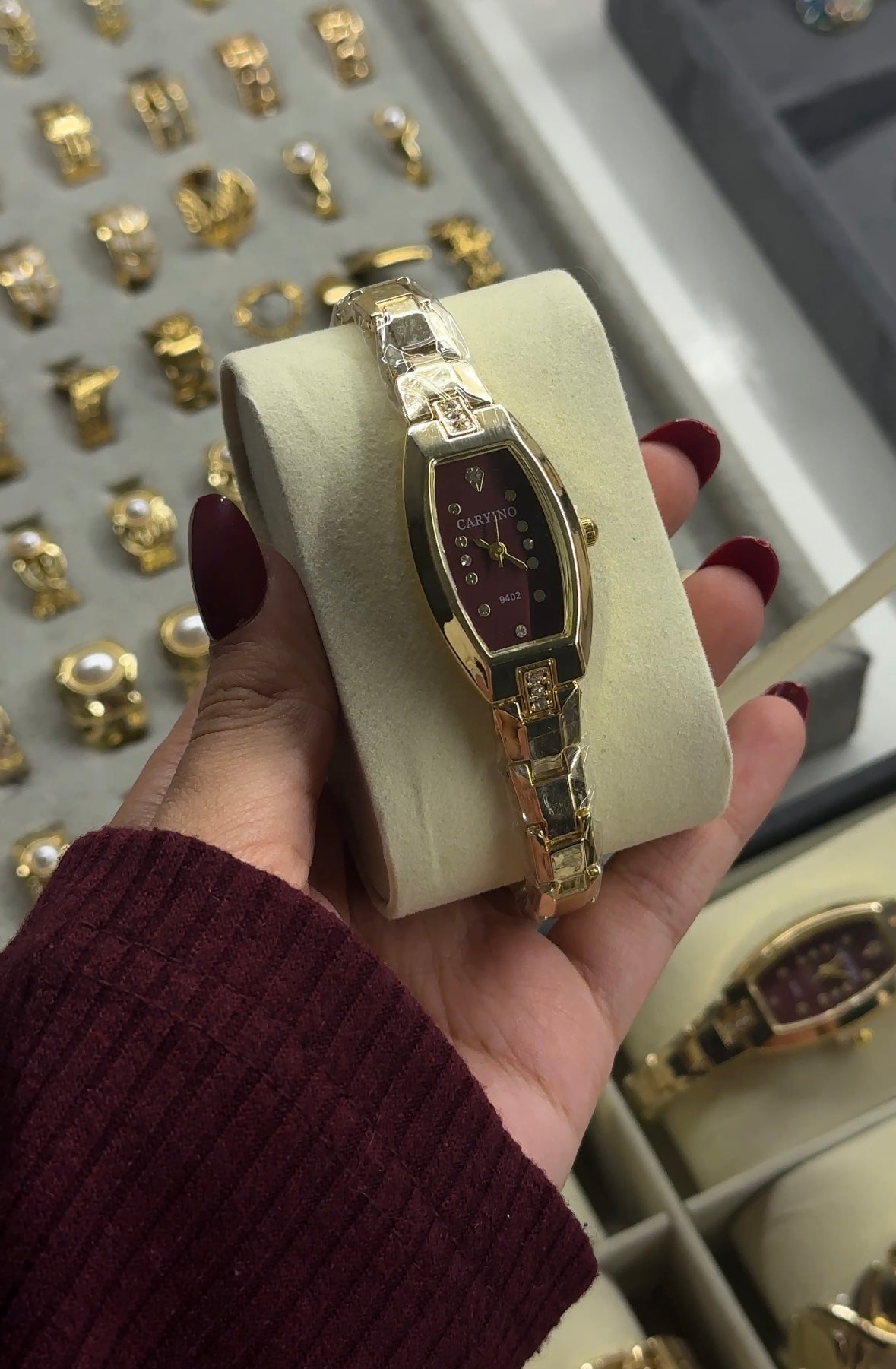 Cherry red vintage watch