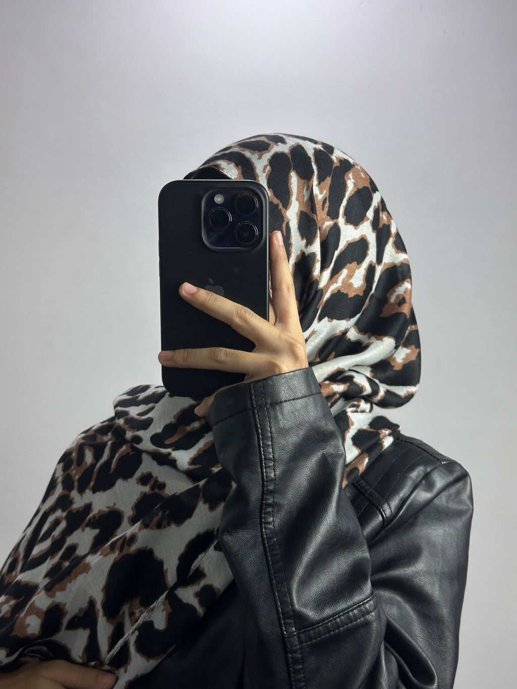 Savannah Modal Leopard Print Hijab - Silver