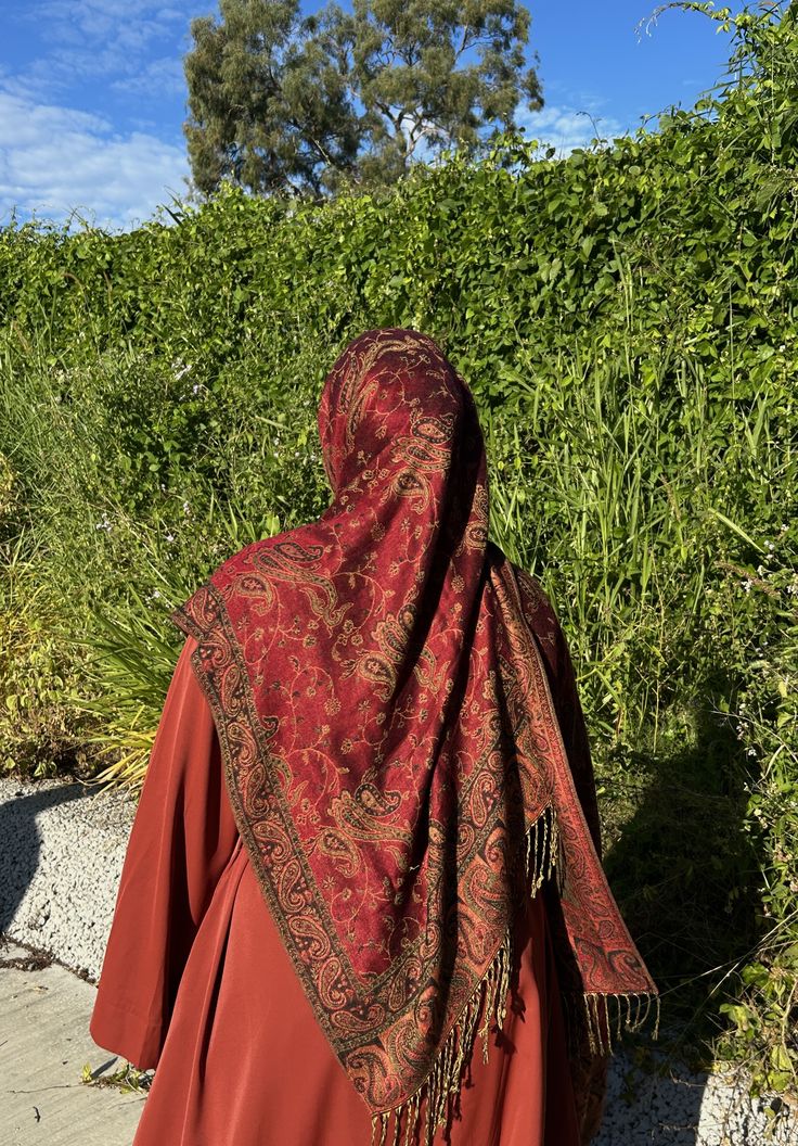 Luxury pashmina shawl - Red