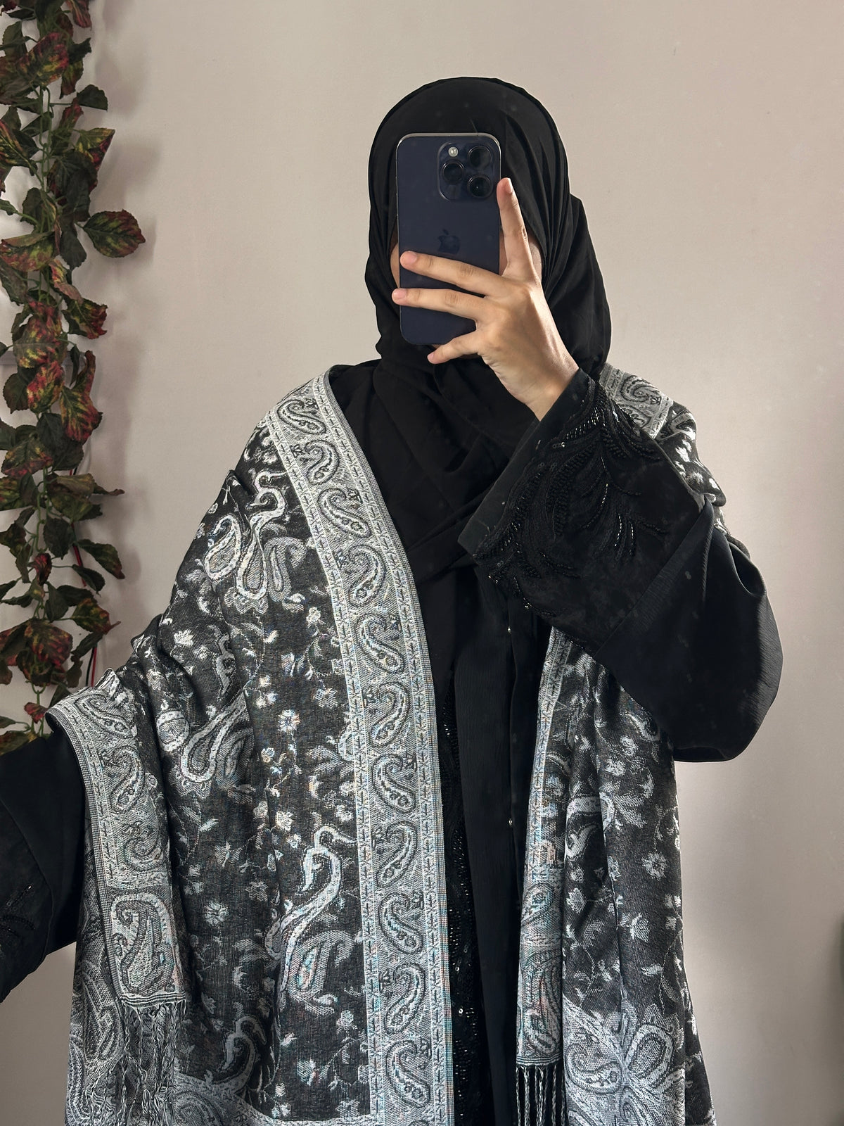 Luxury pashmina shawl - Black