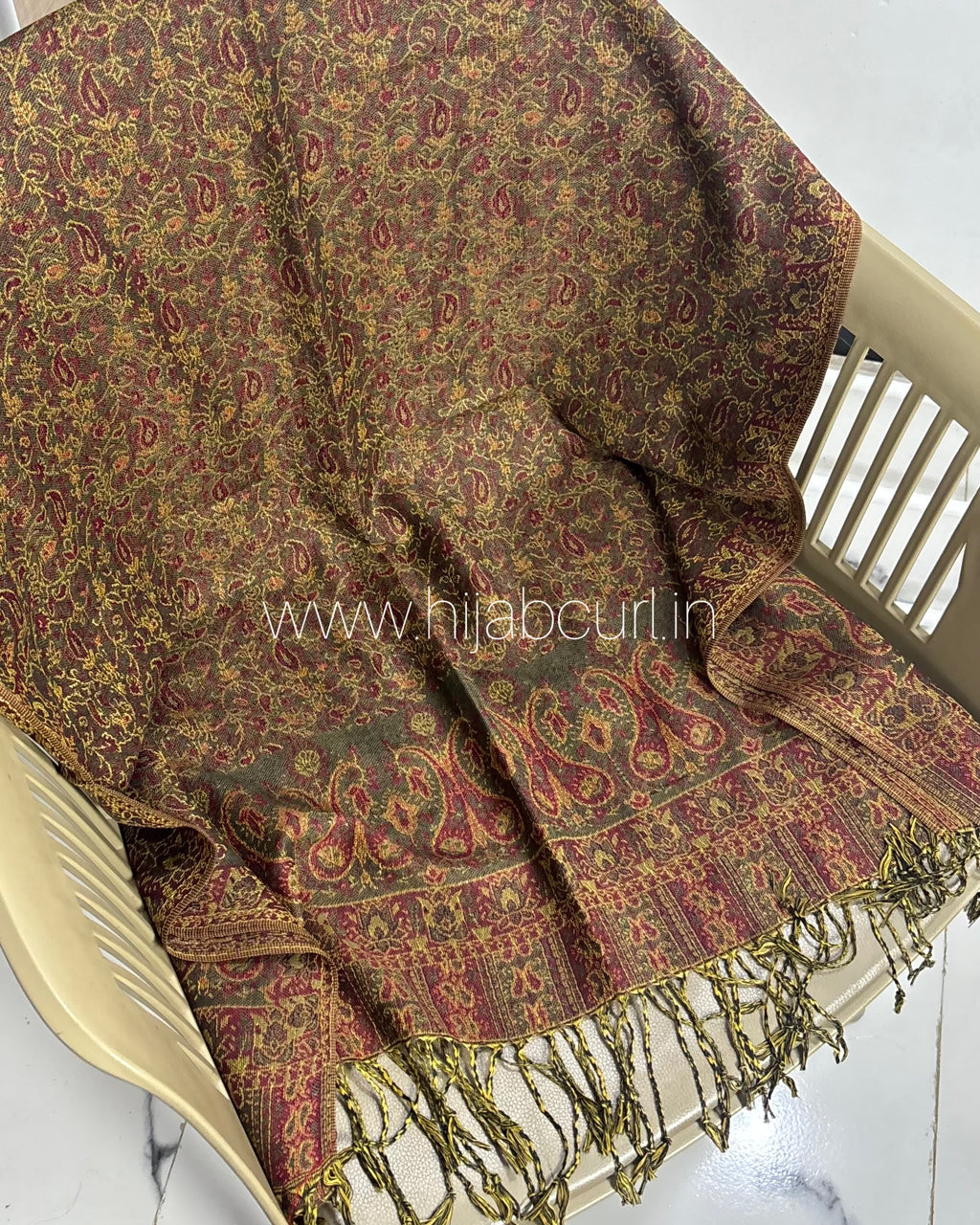 Luxury pashmina shawl - Mehendi