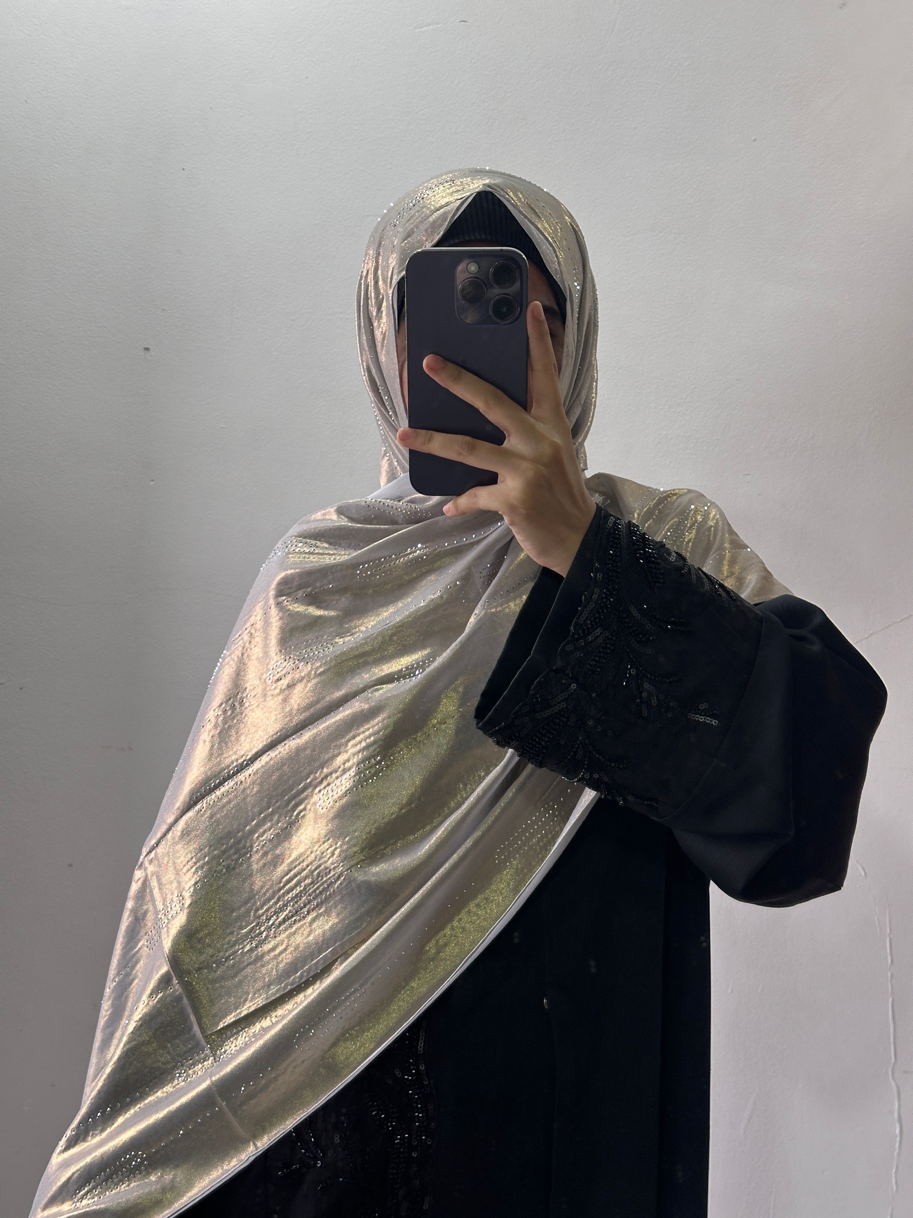 Georgette shimmer stone hijab
