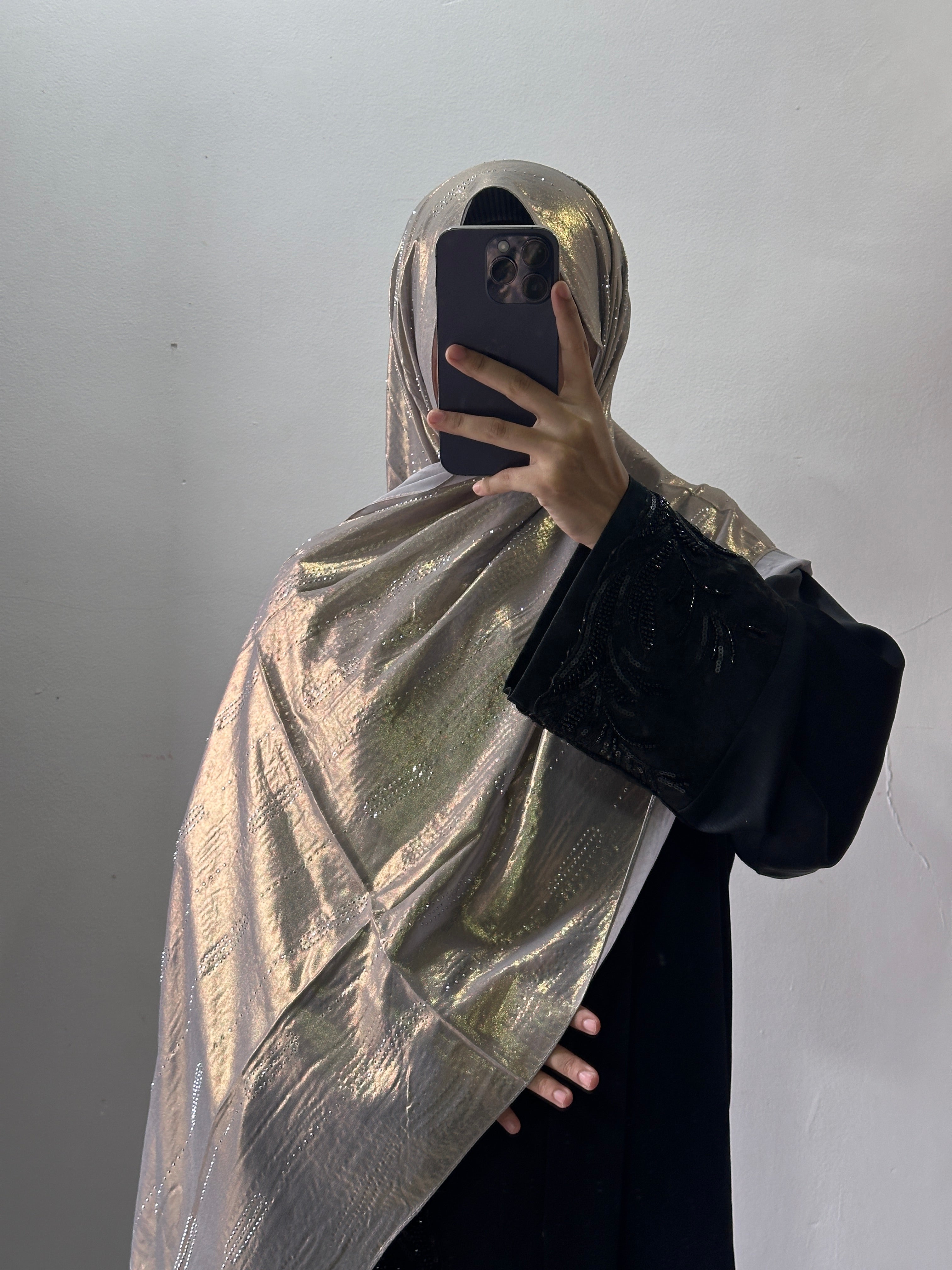 Georgette shimmer stone hijab