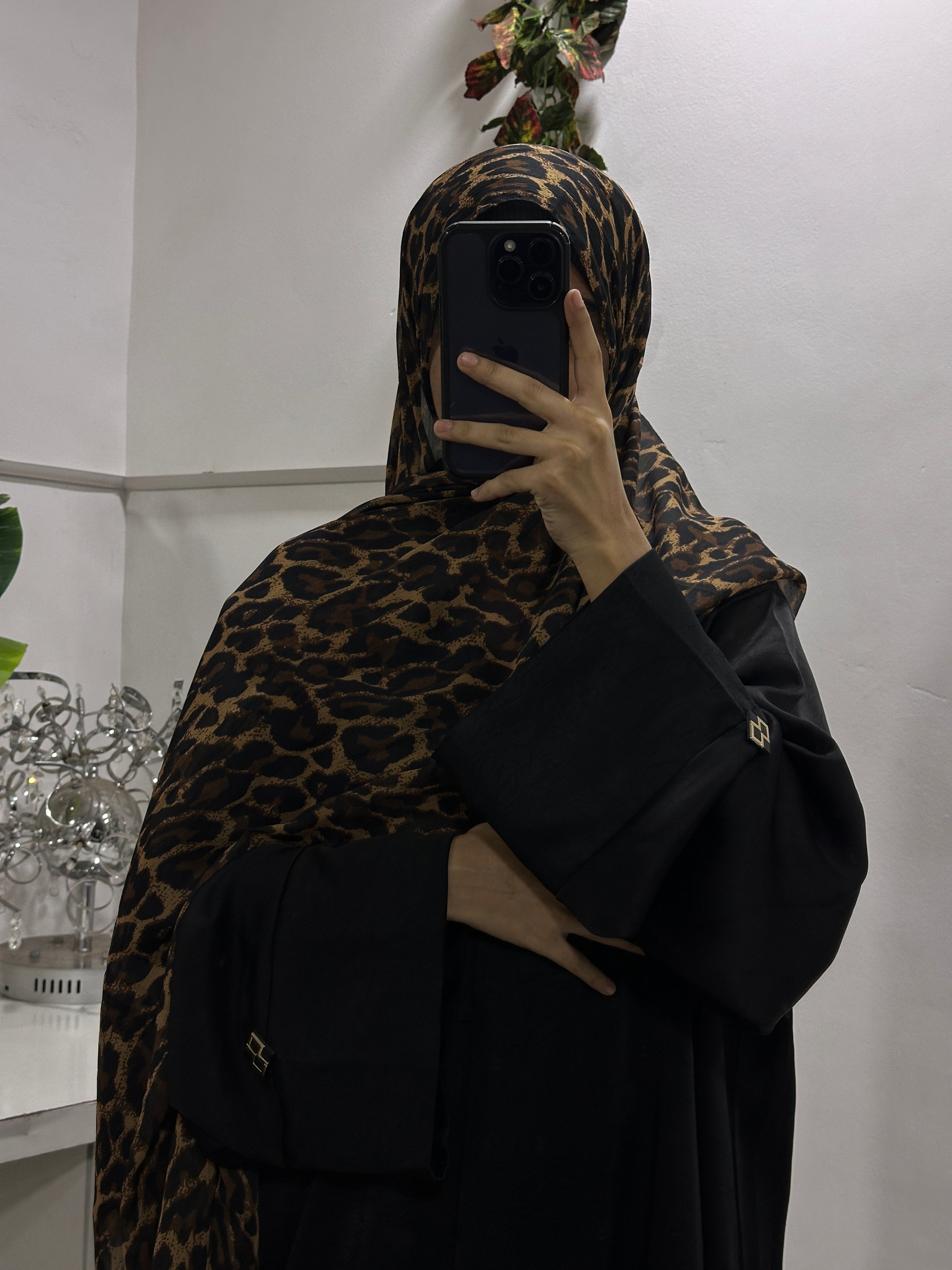 Leopard Printed Georgette Hijab - 2 Meter