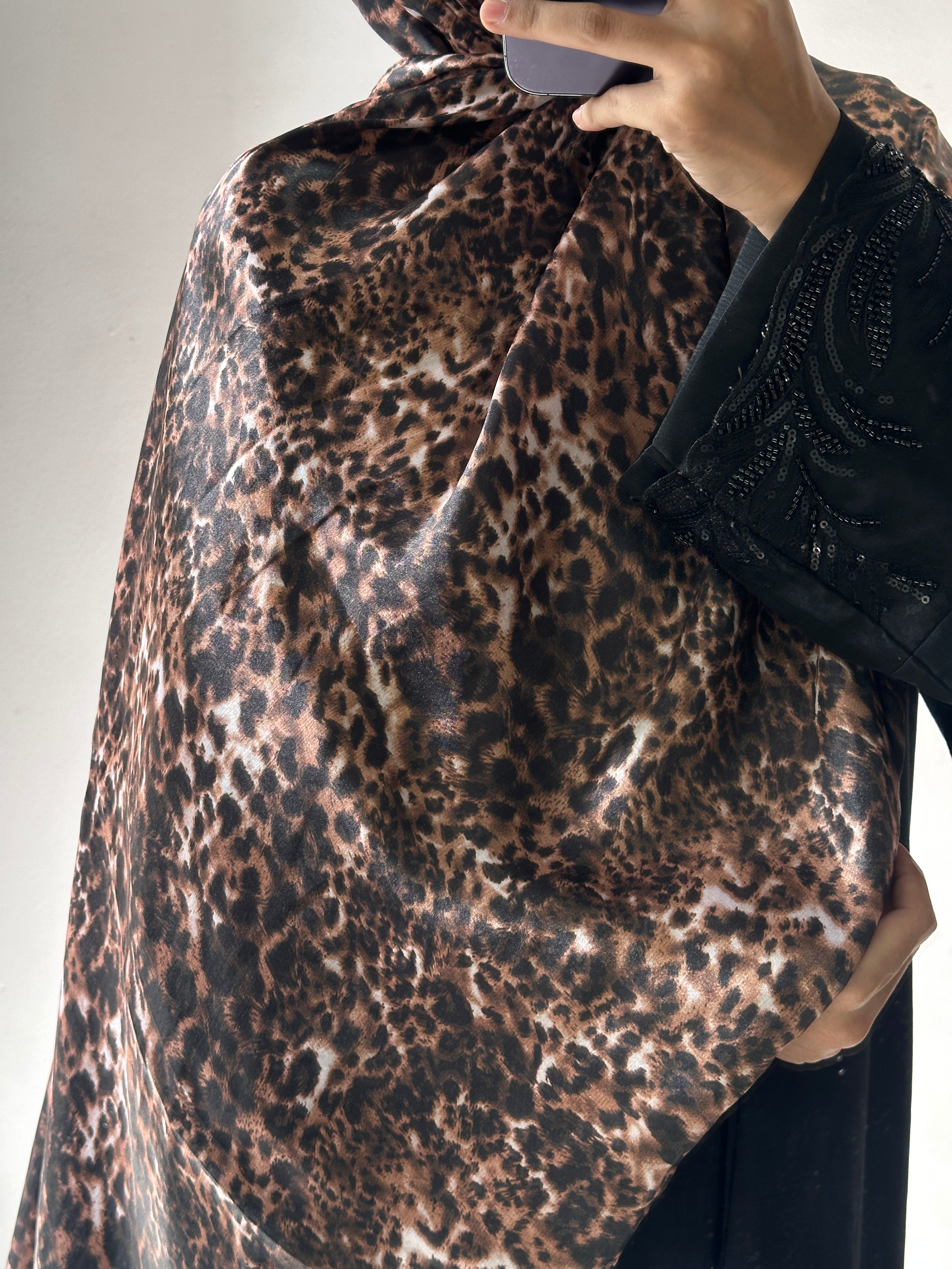 Animal Printed Satin Hijab