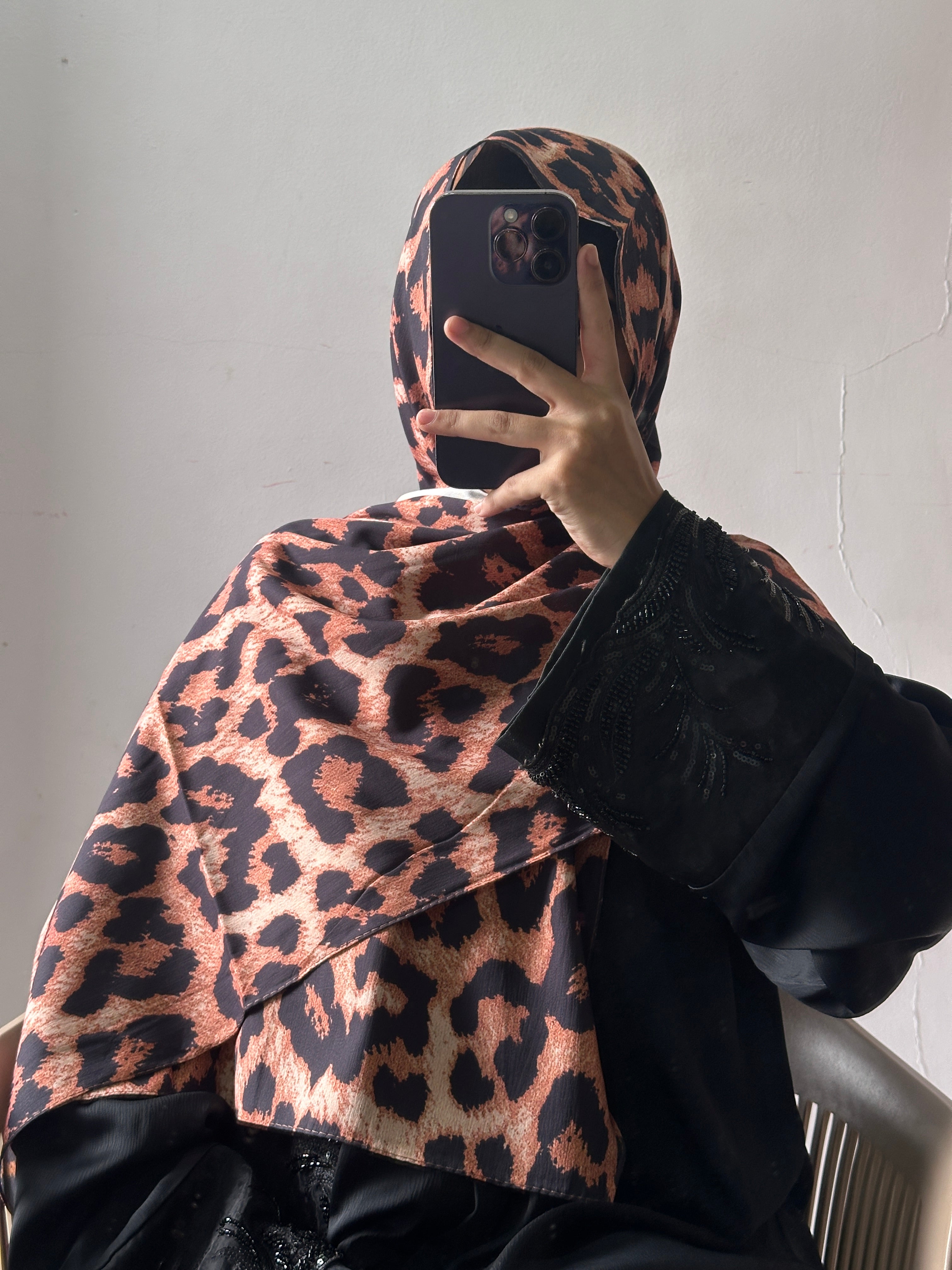 Leopard Printed Istanbul Cotton Hijab